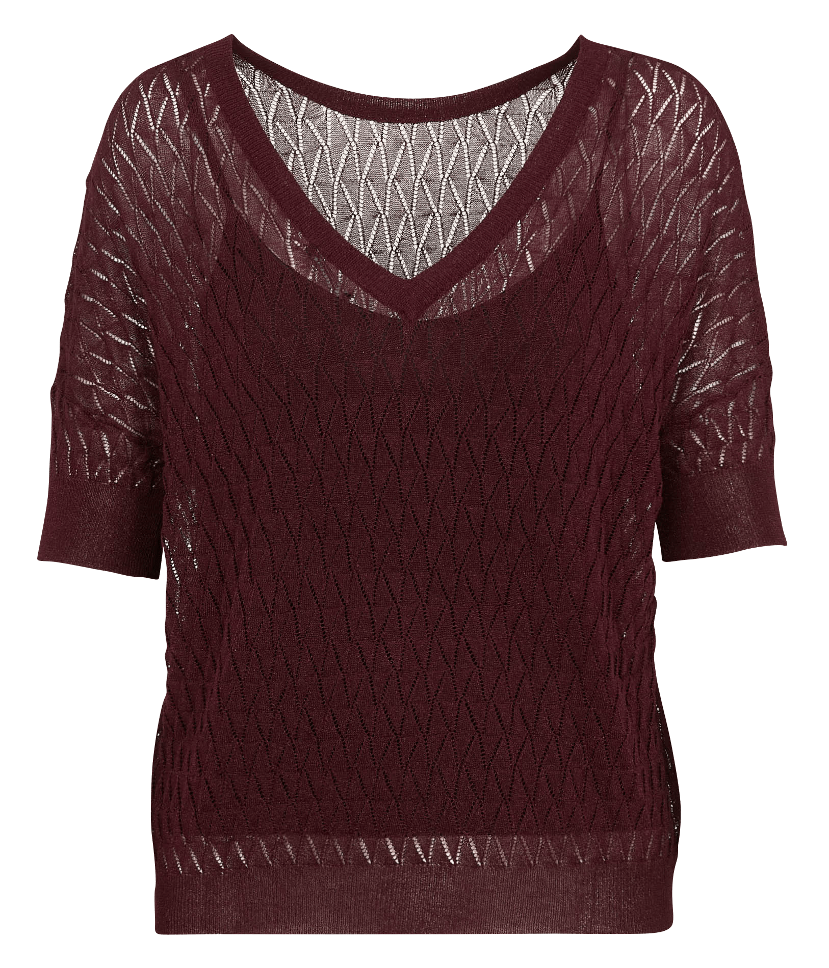 Pull devant dos droit en maille pailletée IKKS Violet