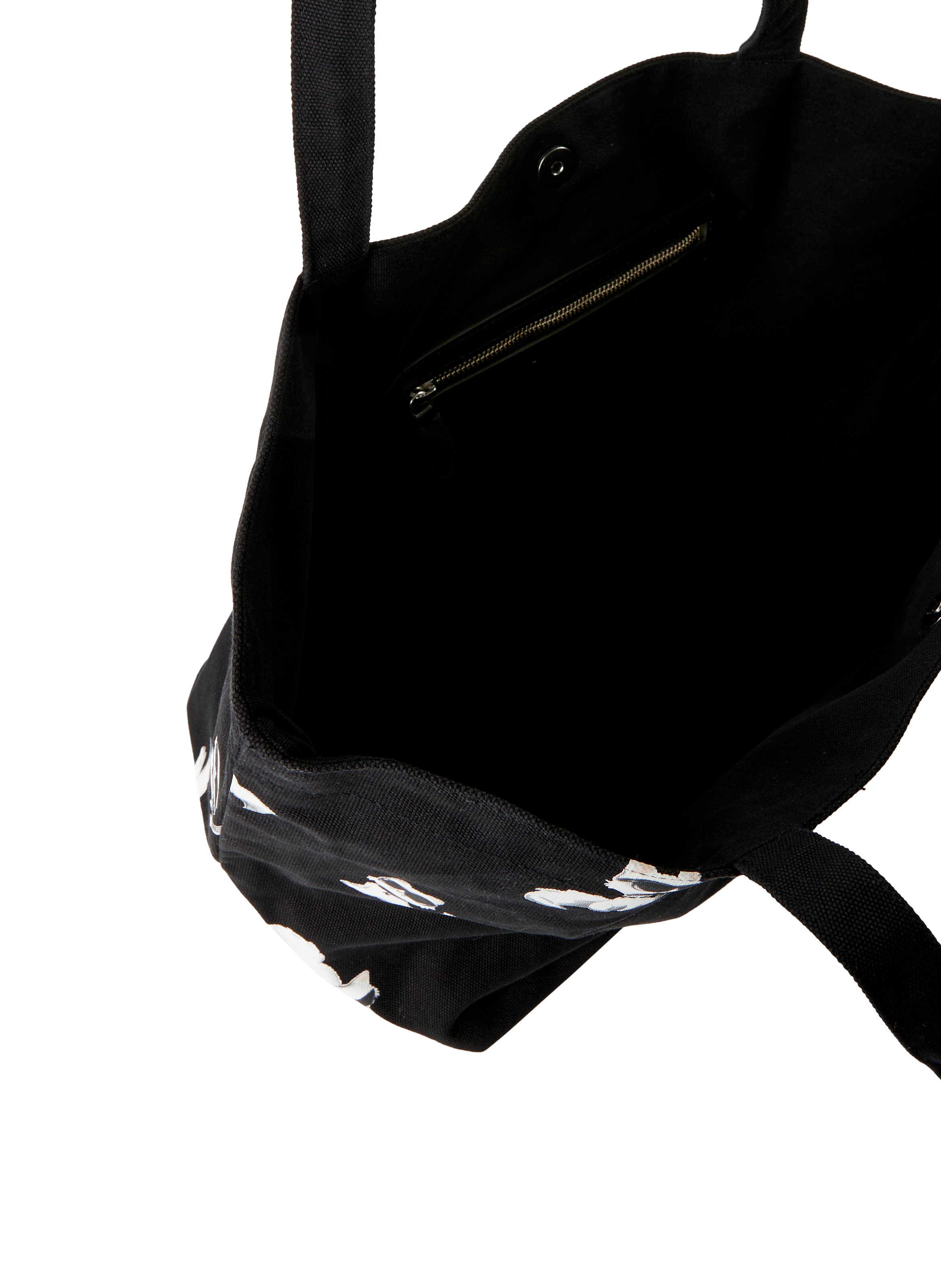 Tote bag imprimé chat en coton KARL LAGERFELD Noir