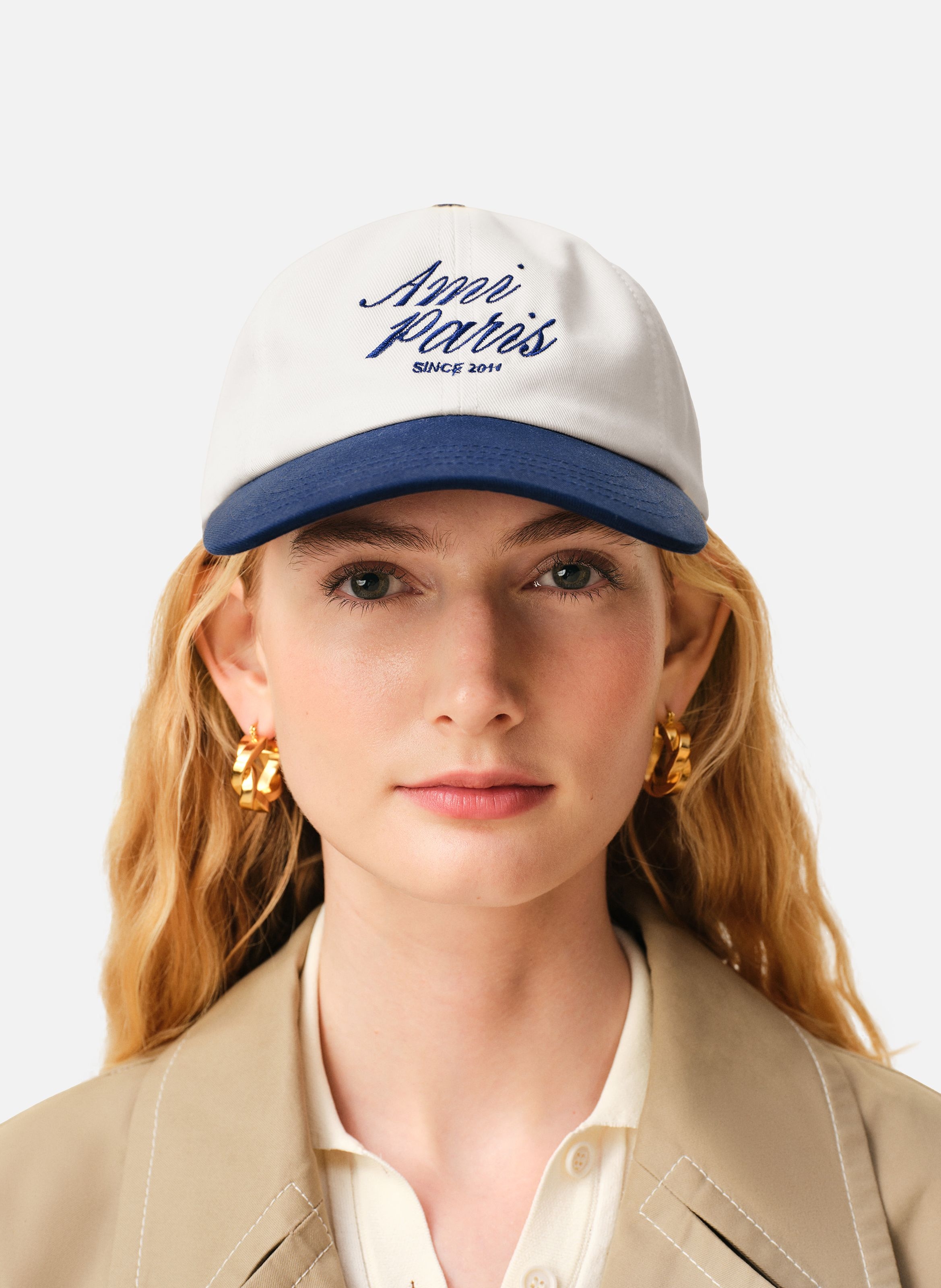 Casquette ami paris bicolore unisexe en coton AMI PARIS Bleu