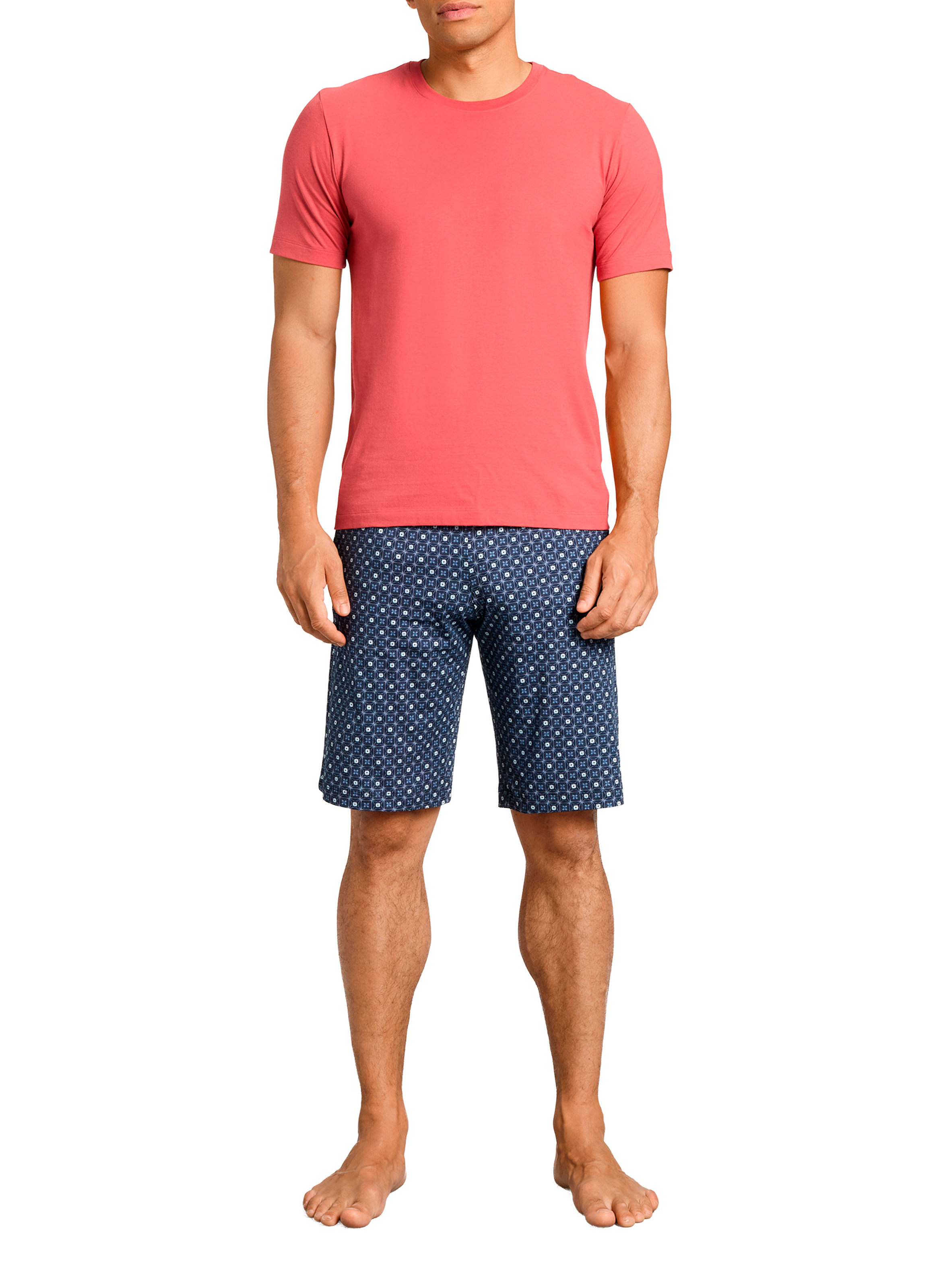 Short de pyjama à motifs en coton HANRO Bleu