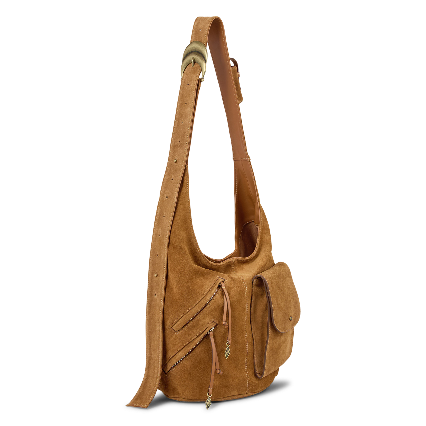 Sac porté épaule multipoches en cuir youyou BA&SH Marron