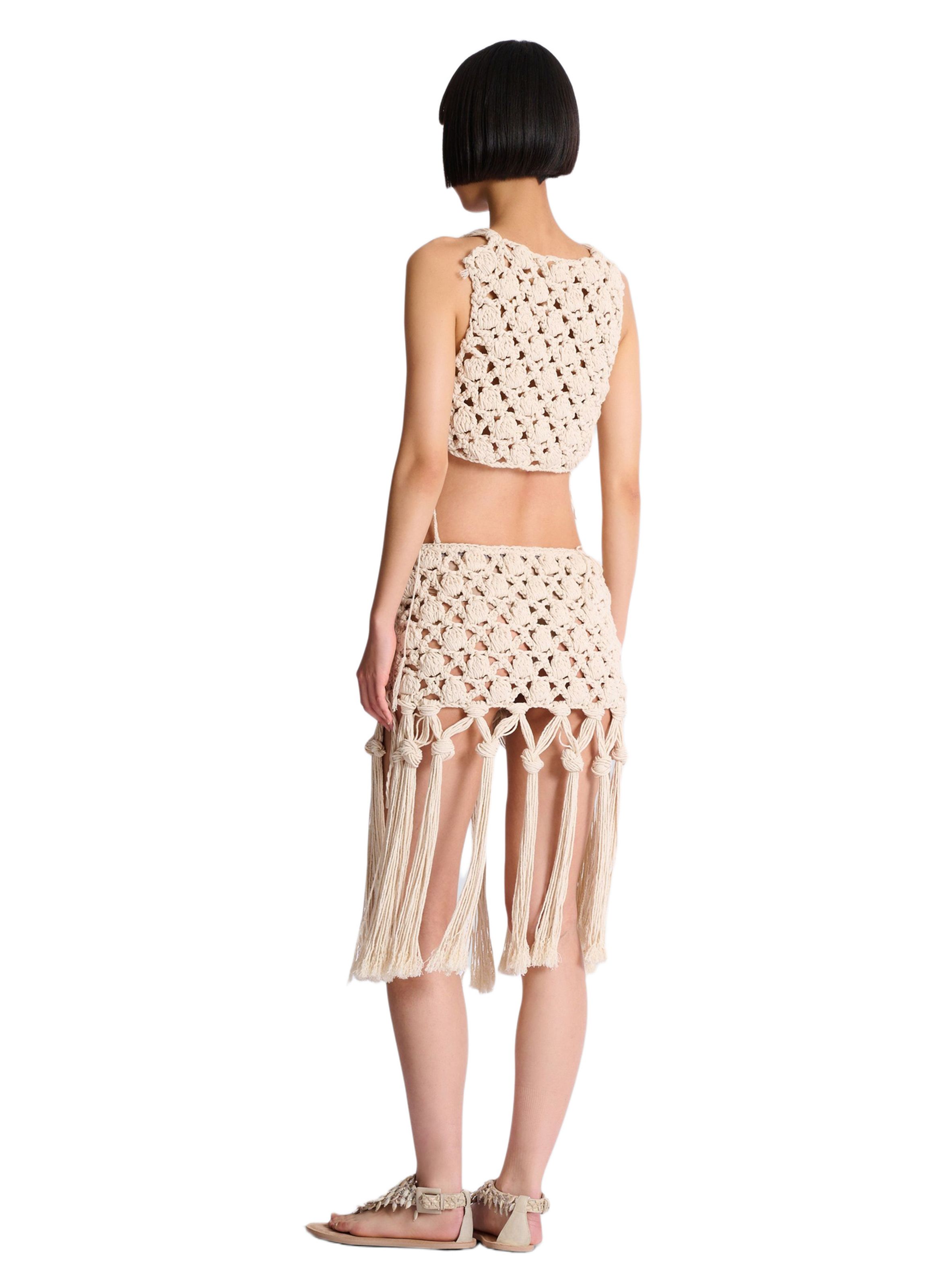 Jupe en crochet BALMAIN Beige