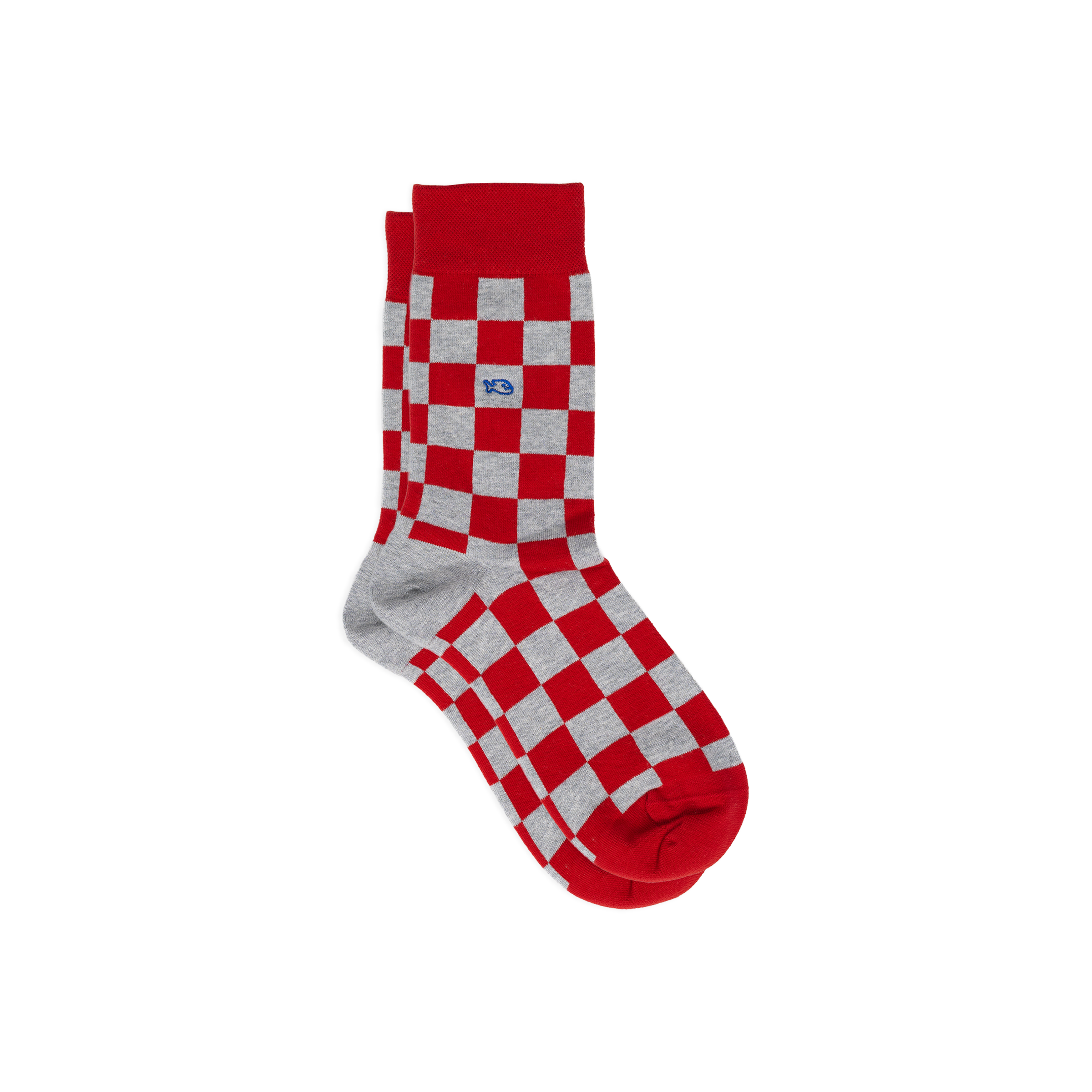 Chaussettes en coton peigné carreaux BILLYBELT Rouge