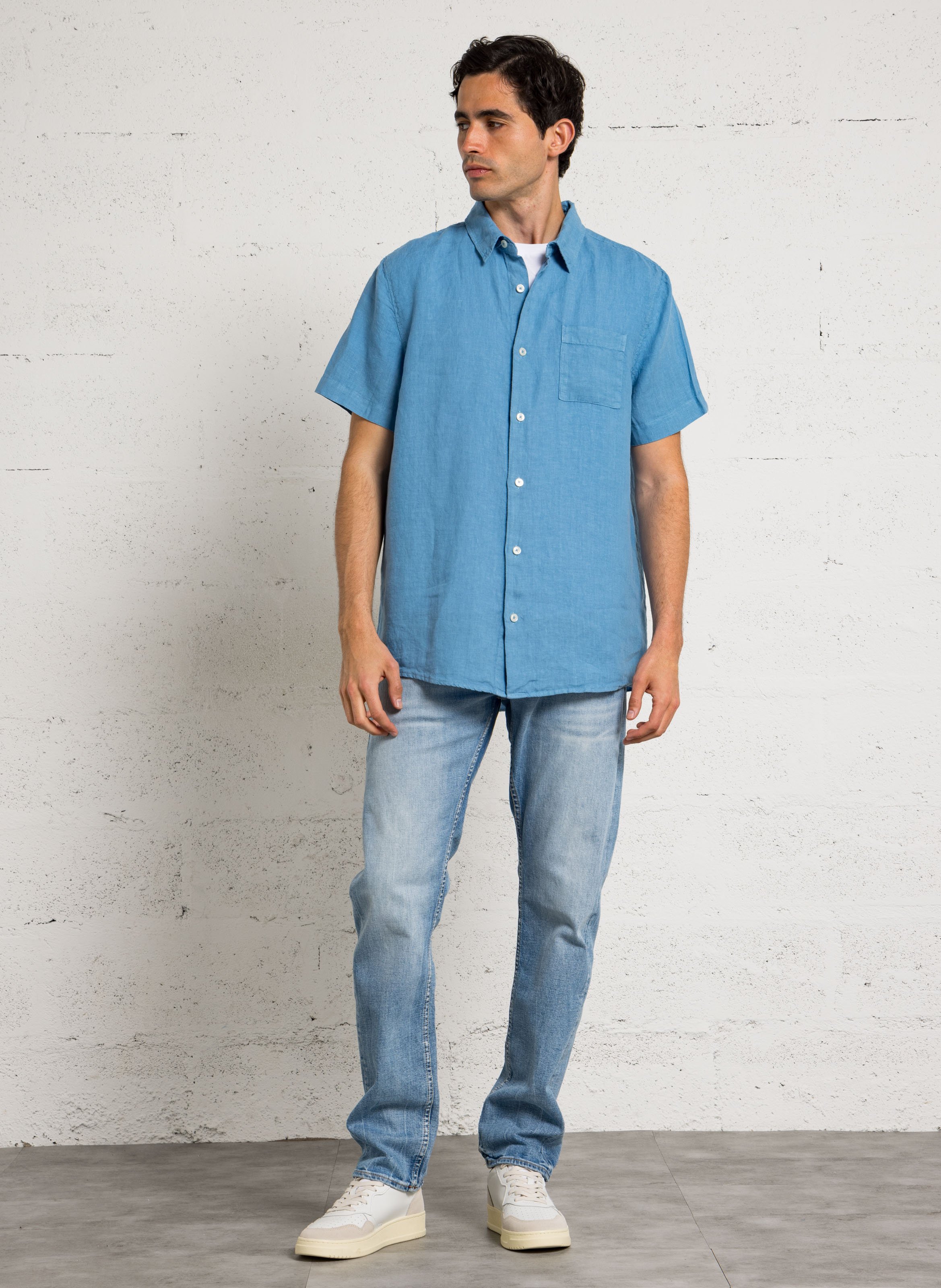 Chemise coupe confort col classique en lin ARMOR-LUX Beige