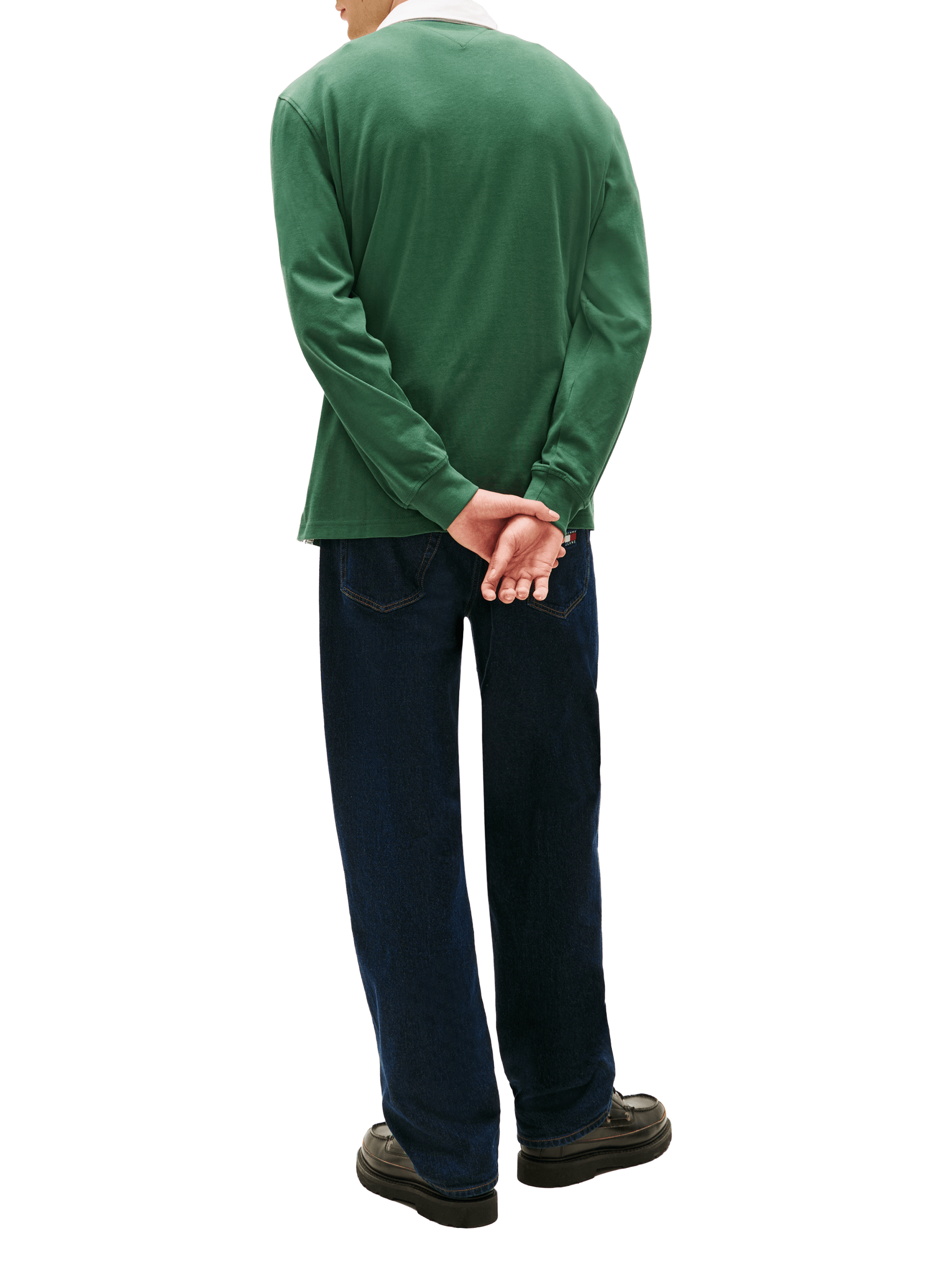 Long-sleeved cotton polo shirt TOMMY HILFIGER Green