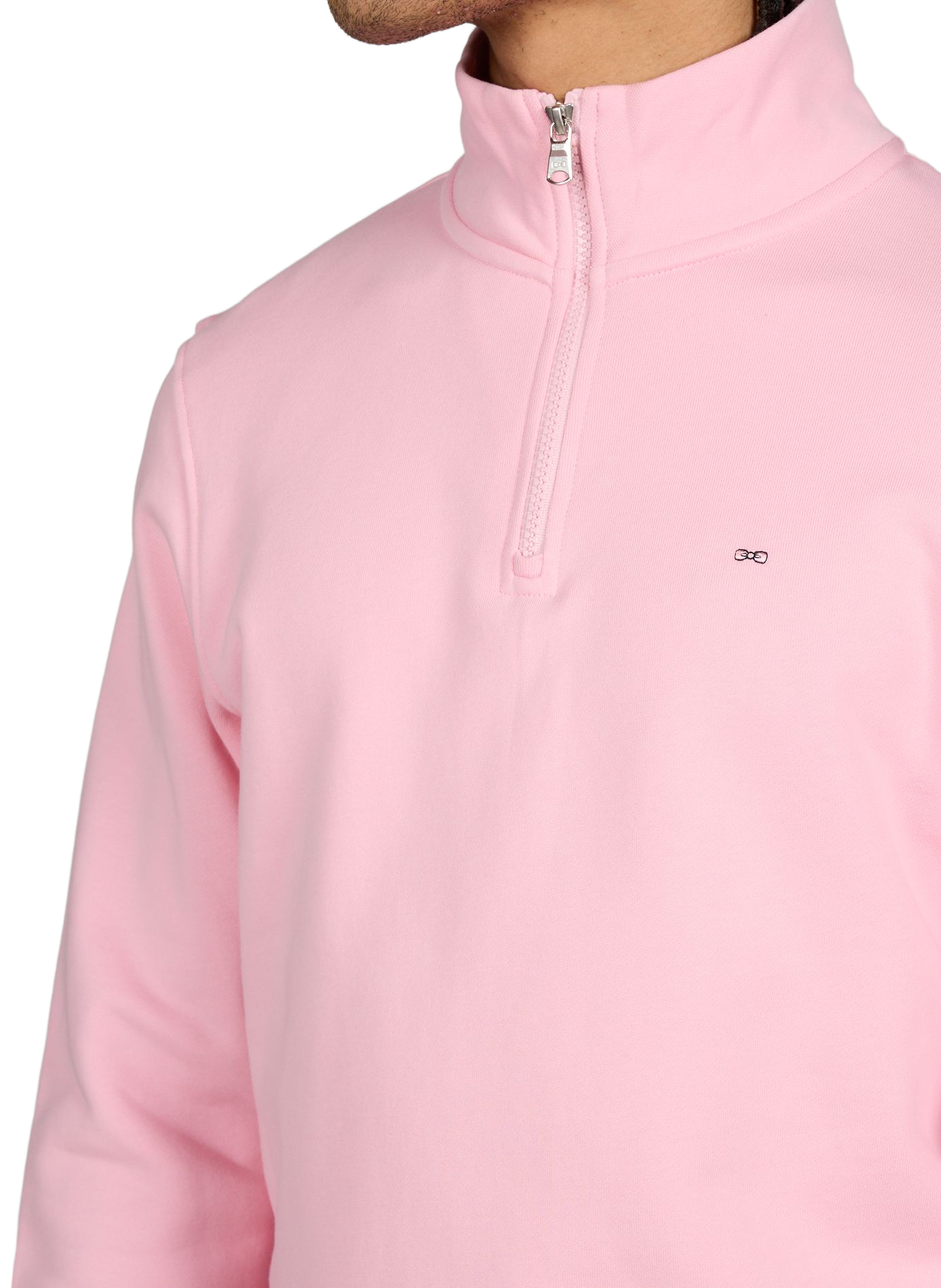 Sweat col zippé en coton EDEN PARK Rose