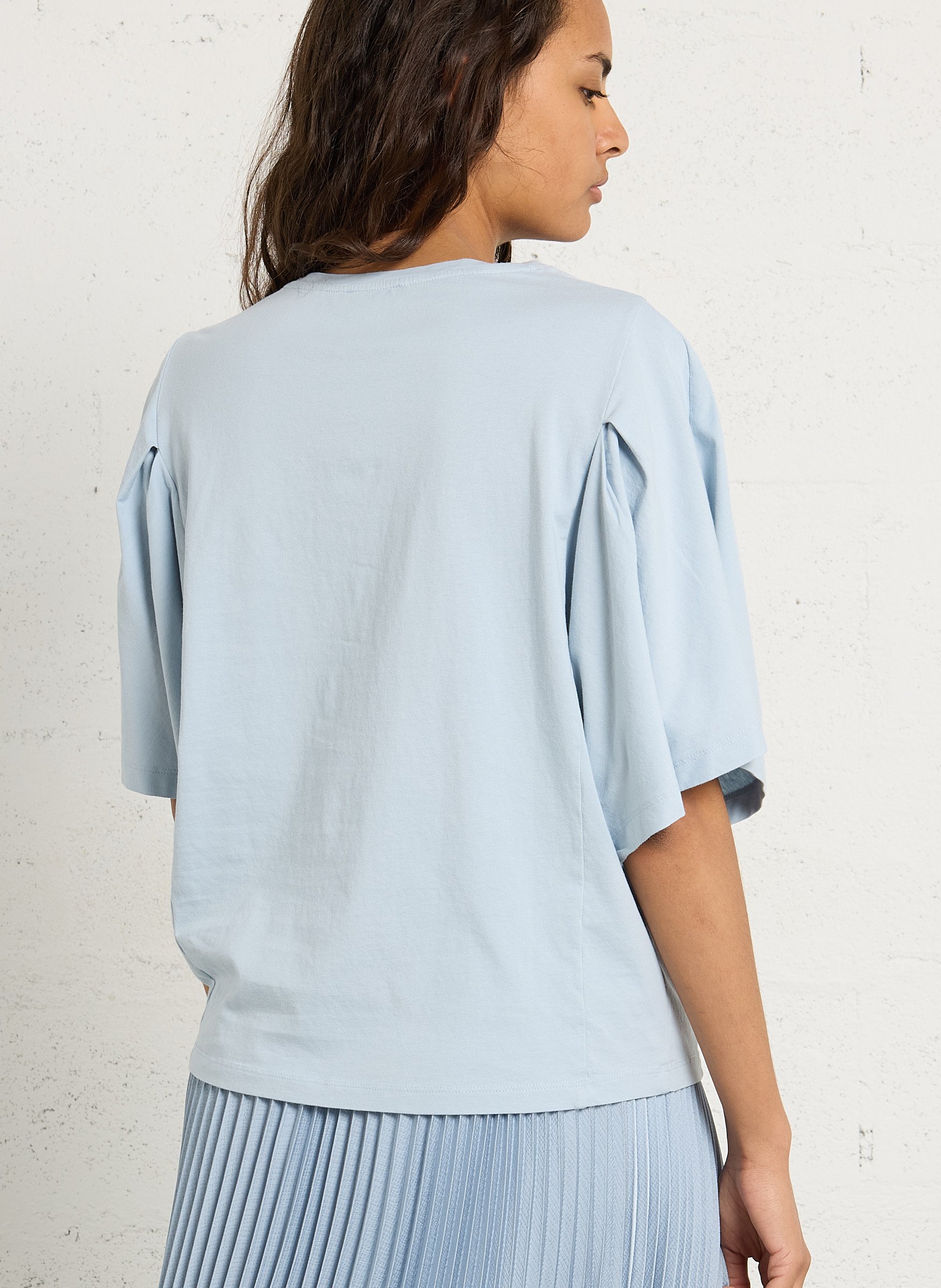 Tee-shirt oversize col rond en coton loreen MAISON 123 Bleu