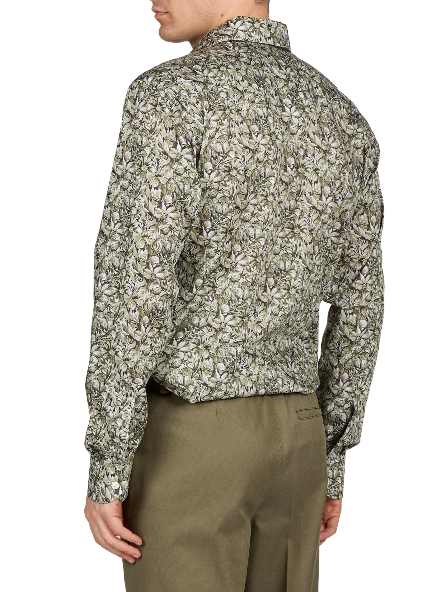 Chemise slim en coton ETON Kaki