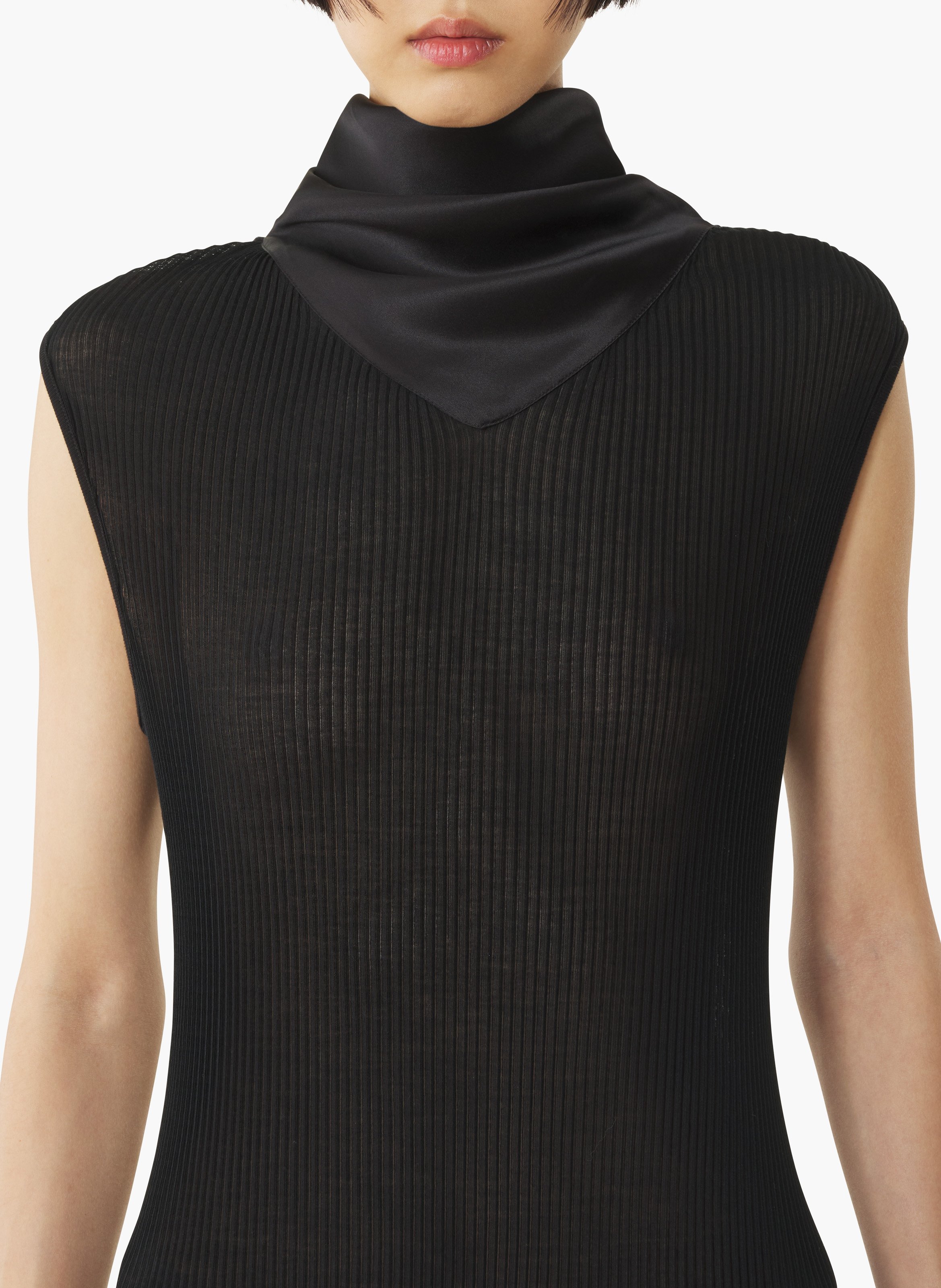 Robe en jersey plissé LANVIN Noir