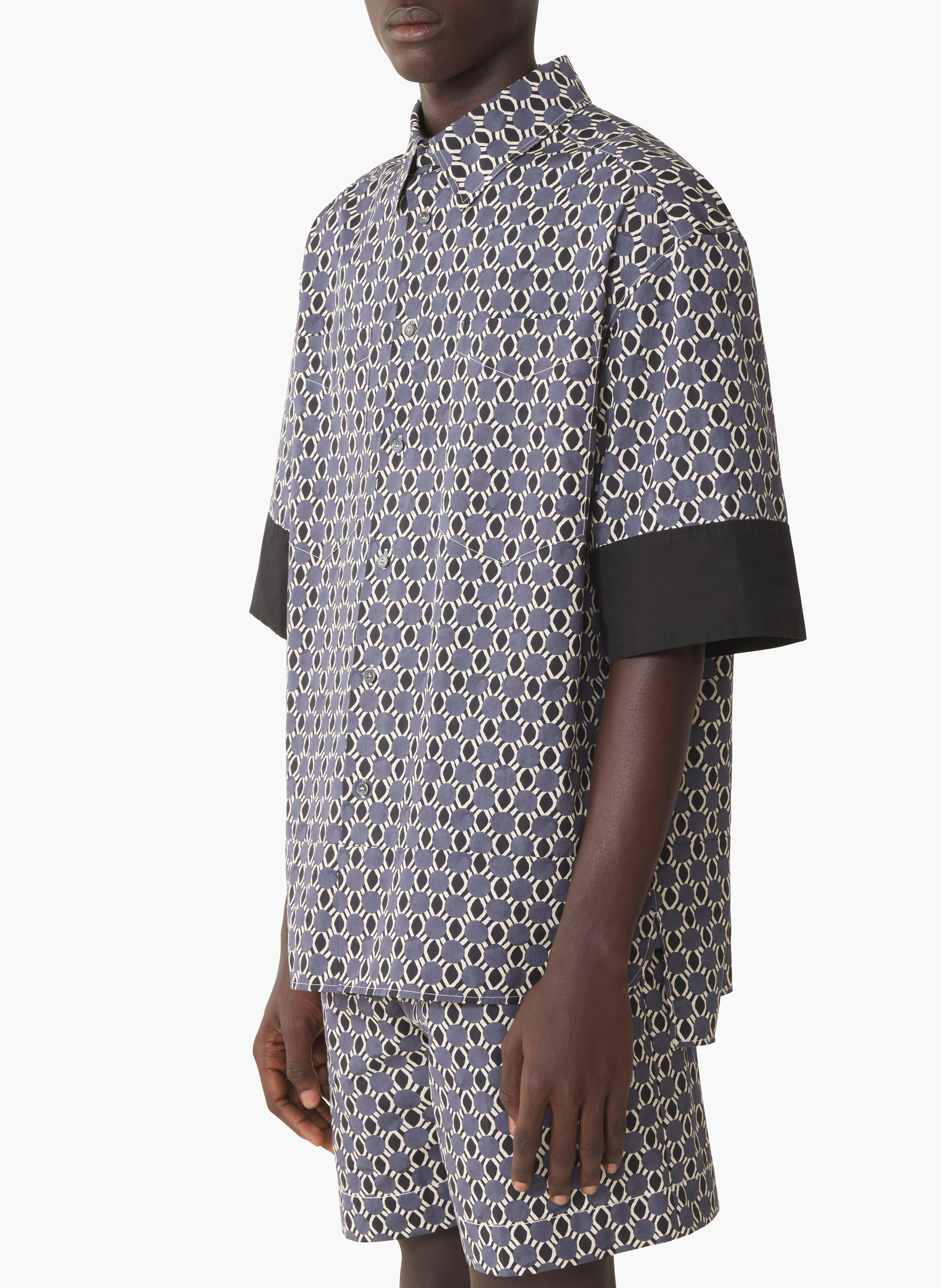 Chemise ample en coton imprimé LANVIN Noir