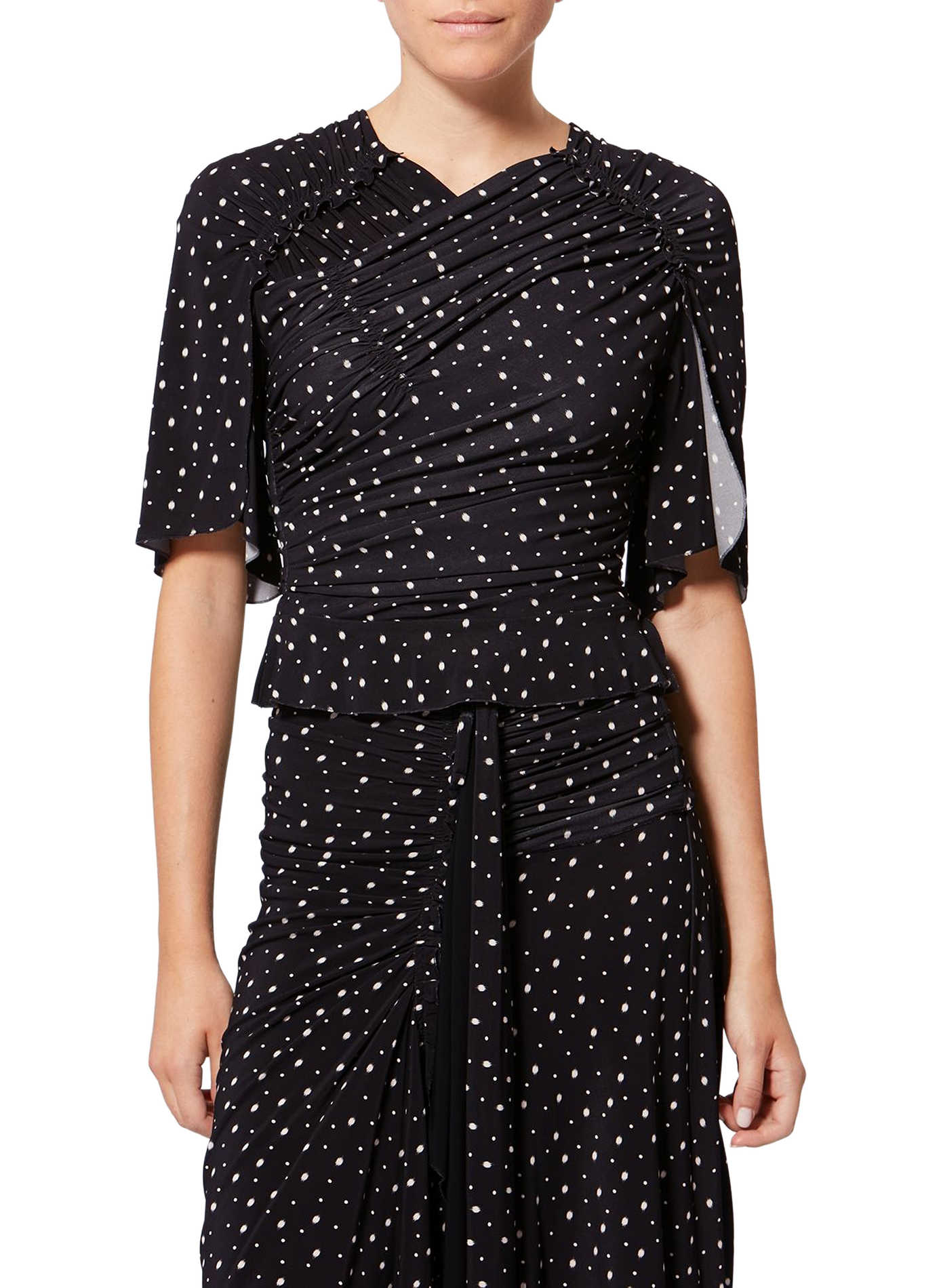 Top Garla with ruched printed jersey ISABEL MARANT Black