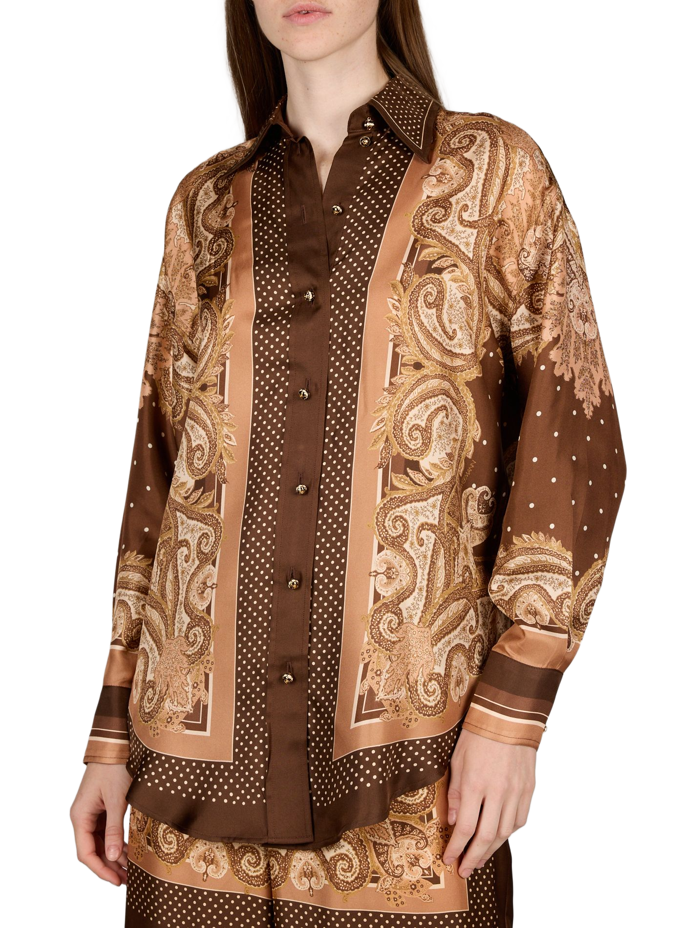 Luna silk blouse ZIMMERMANN Brown