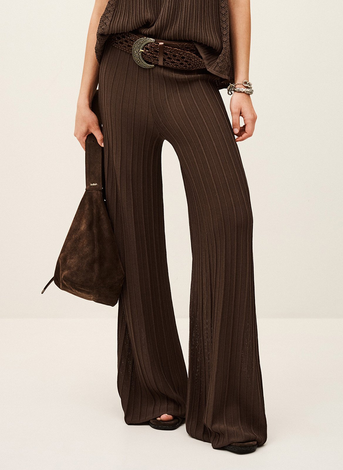 Wide elasticated plain trousers naho BA&SH Brown