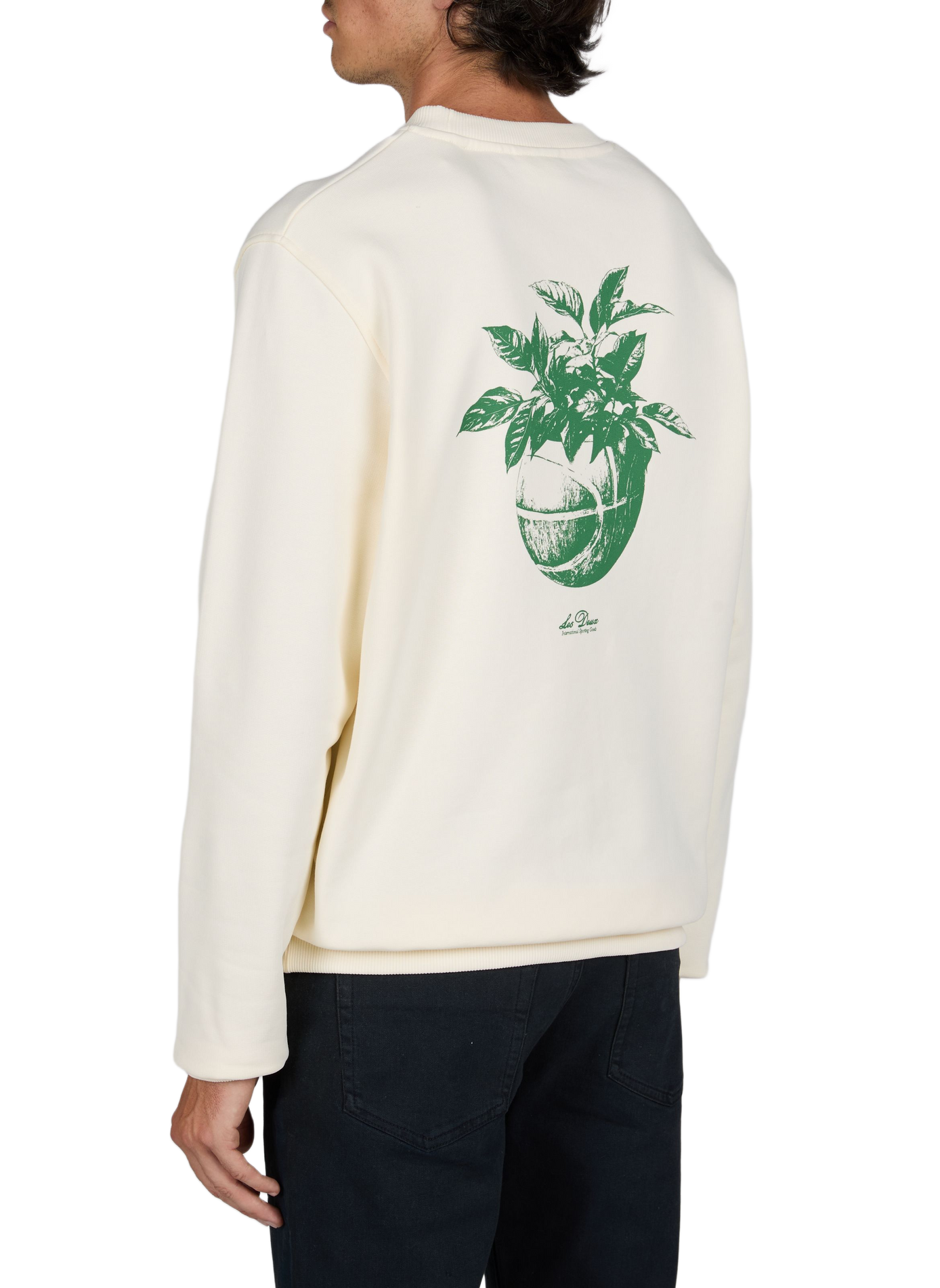 Straight printed cotton sweatshirt LES DEUX White