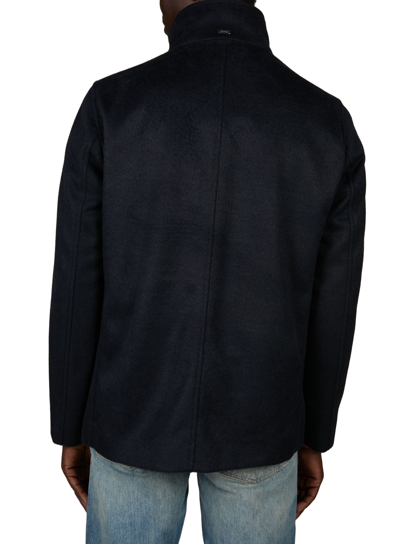 Texturierte Mantel mit Stehkragen HERNO Blau