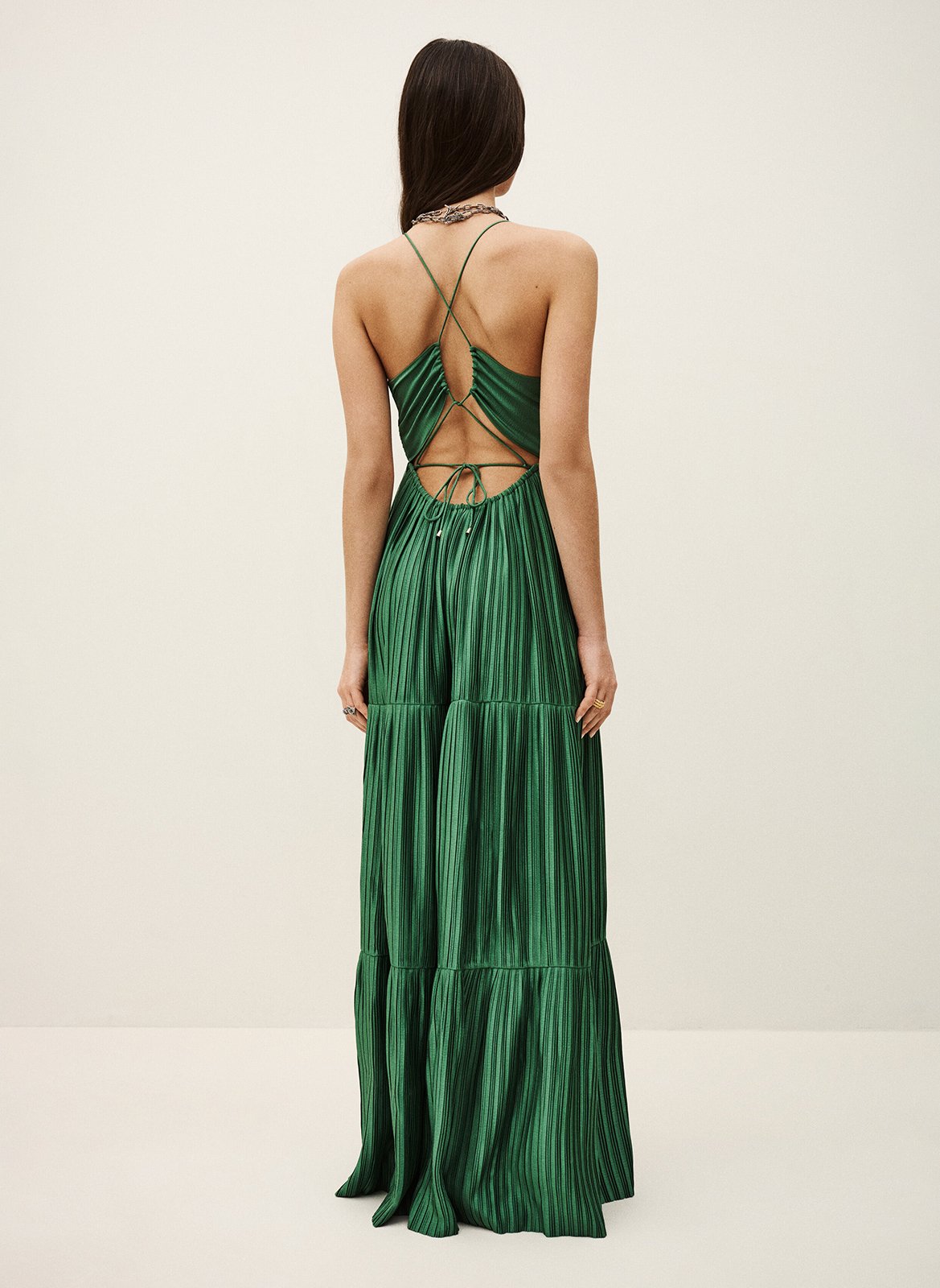 Robe longue plissée wasta BA&SH Vert