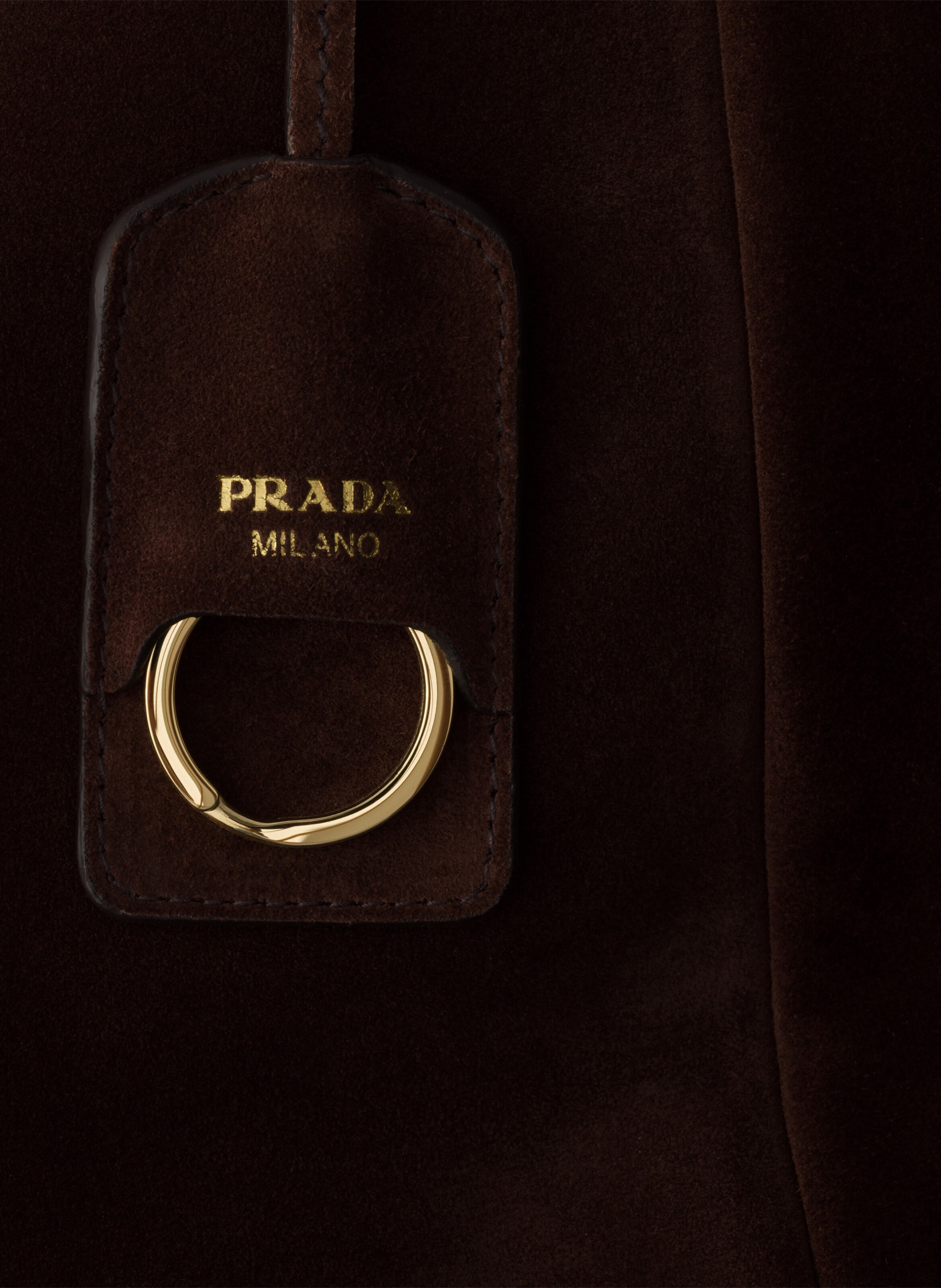 Sac prada carry moyen en veau velours PRADA Marron