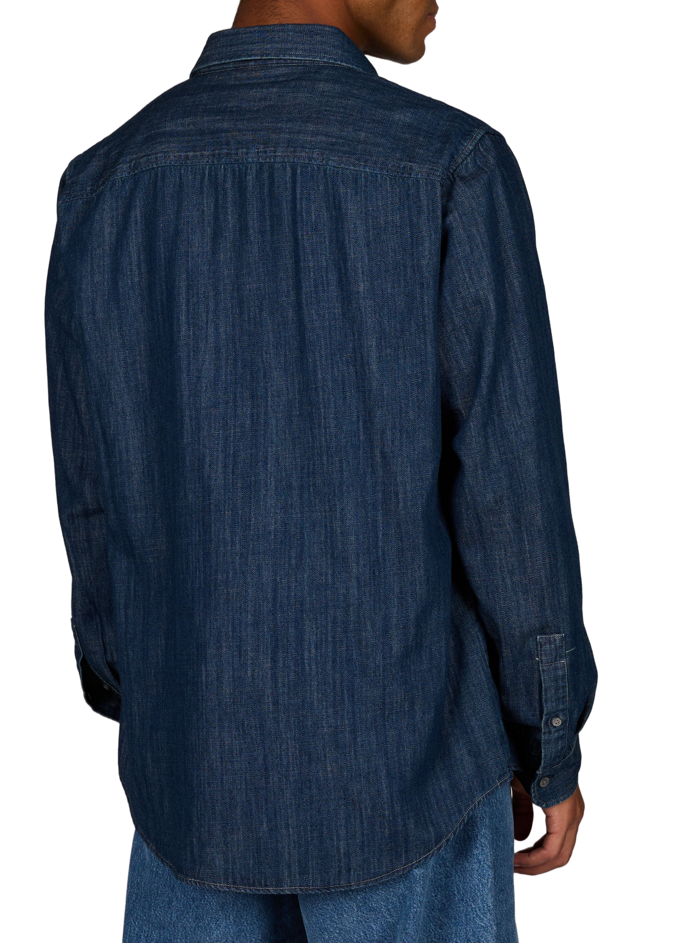 Chemise jean col classique en coton ARMANI EXCHANGE Bleu