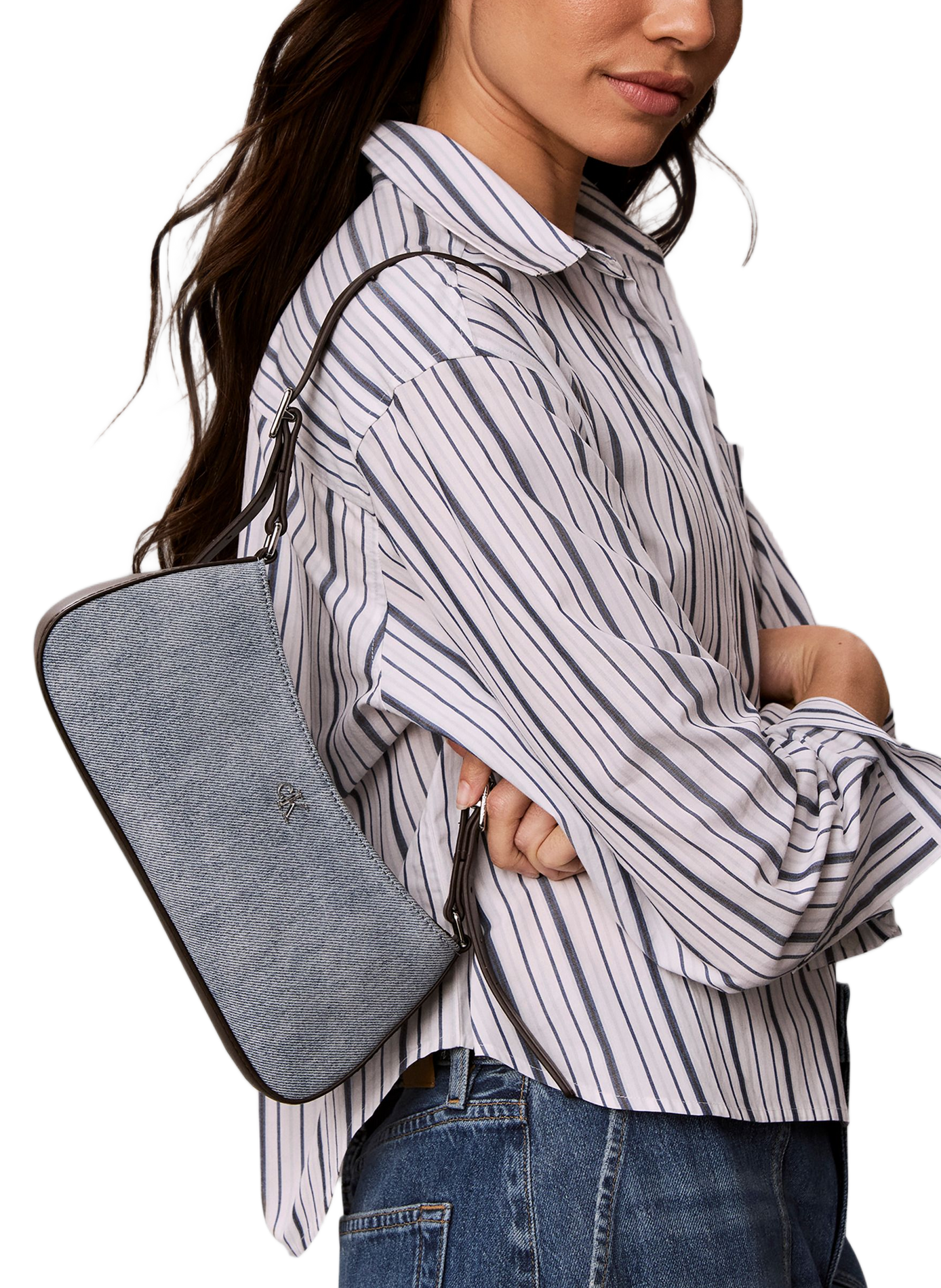 Cotton denim shoulder bag CALVIN KLEIN Blue