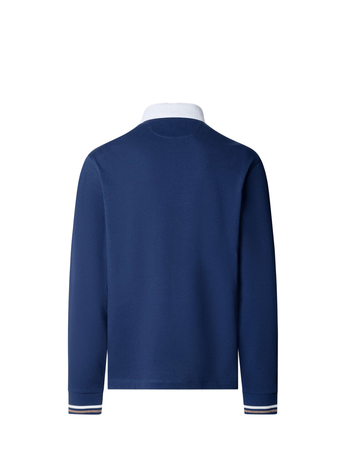 Gerader Polo mit langen Ärmeln aus Baumwolle FACONNABLE Blau