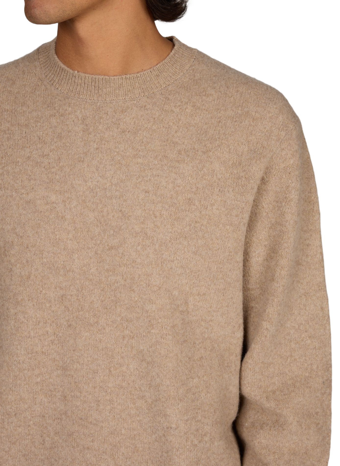 Rundhalsausschnitt-Pullover aus Merinowolle ANNARR Beige