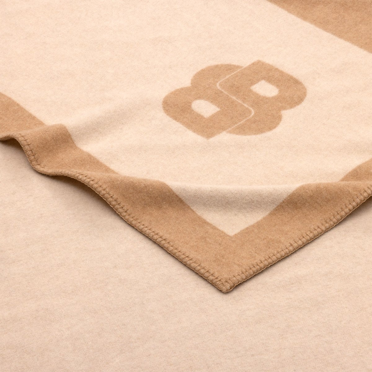 Plaid en laine, signature BOSS HOME Beige
