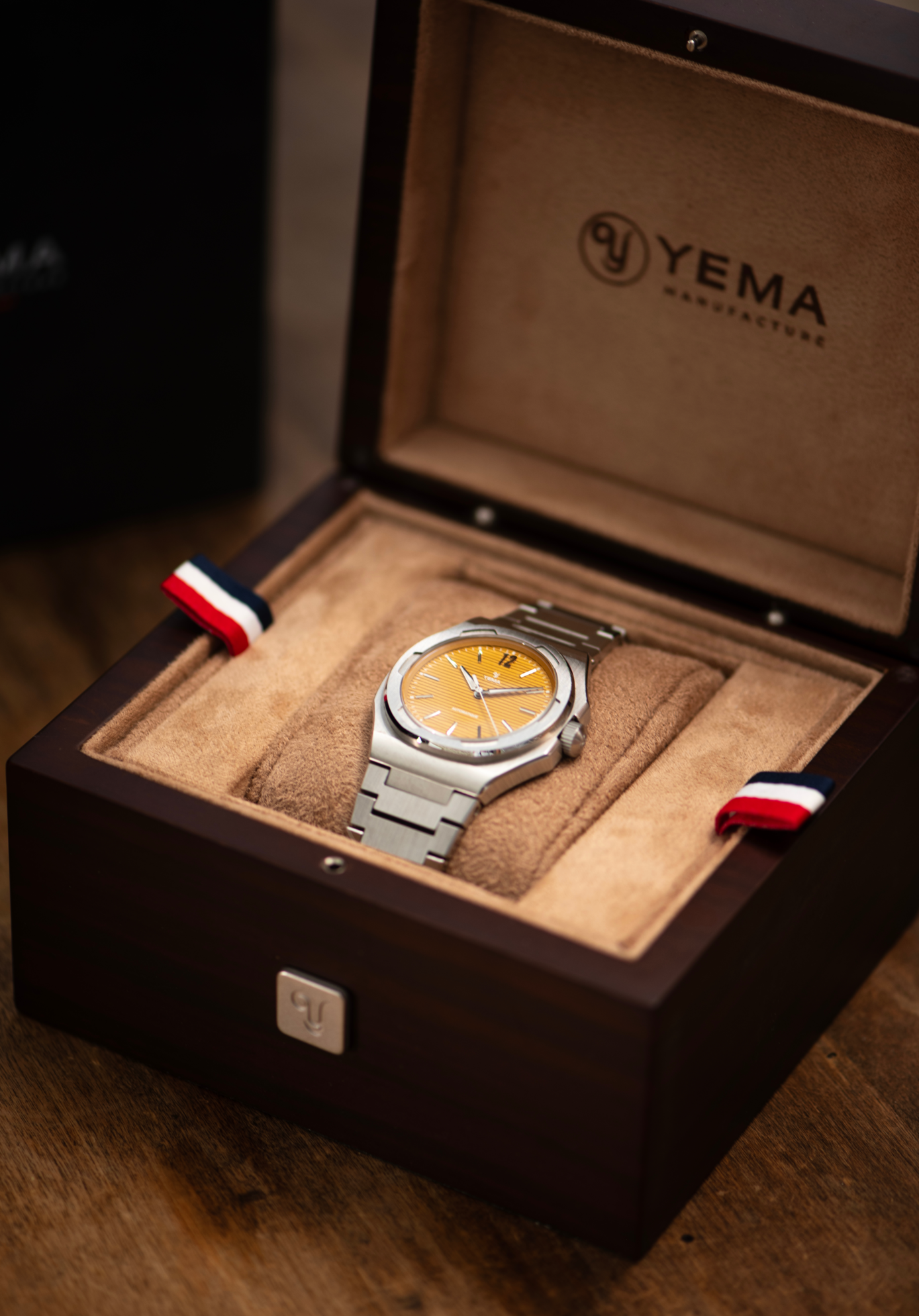 Montre automatique Wristmaster Slim CMM.20 en acier inoxydable YEMA Jaune