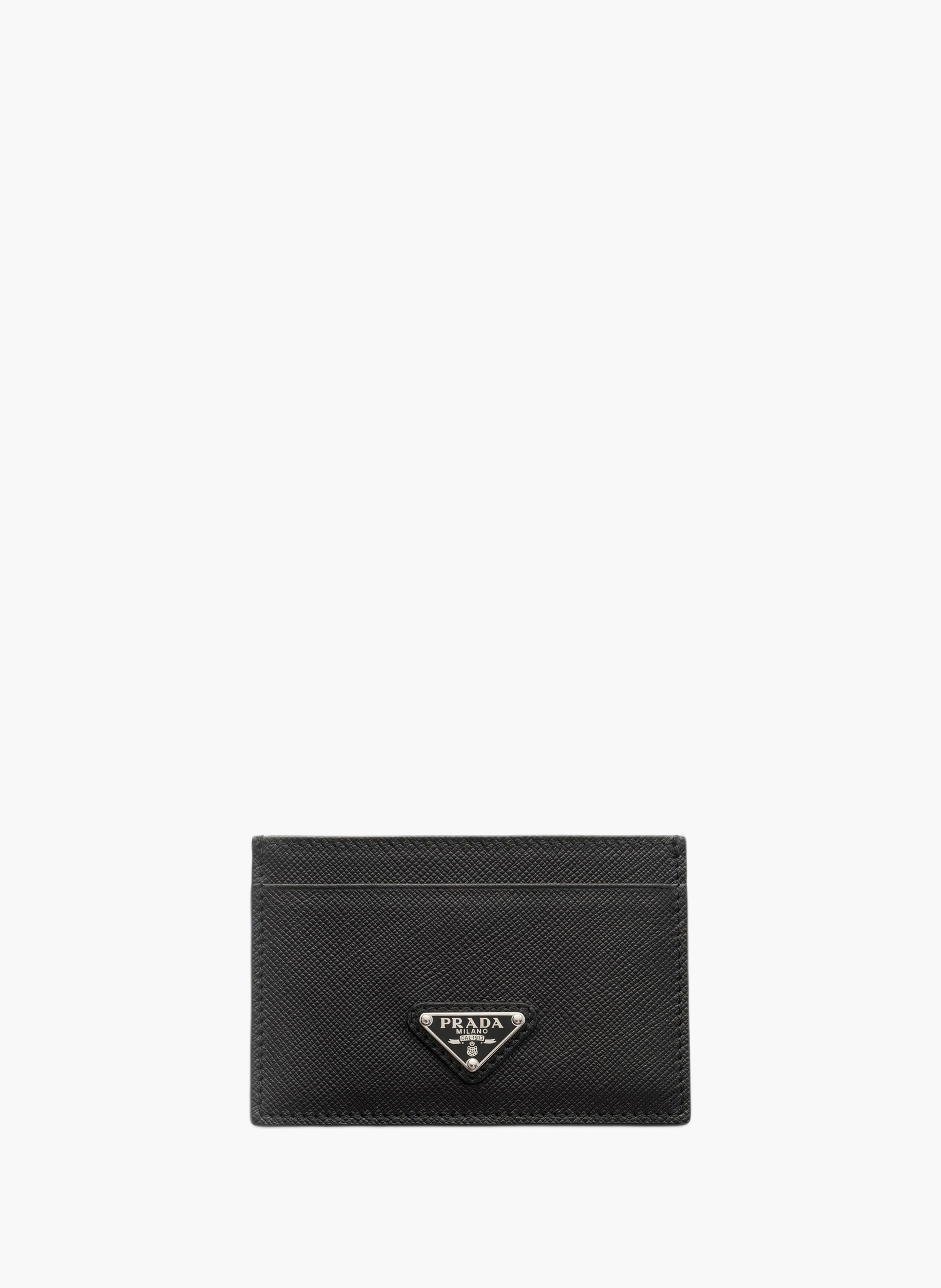 Porte-cartes en cuir saffiano PRADA Noir