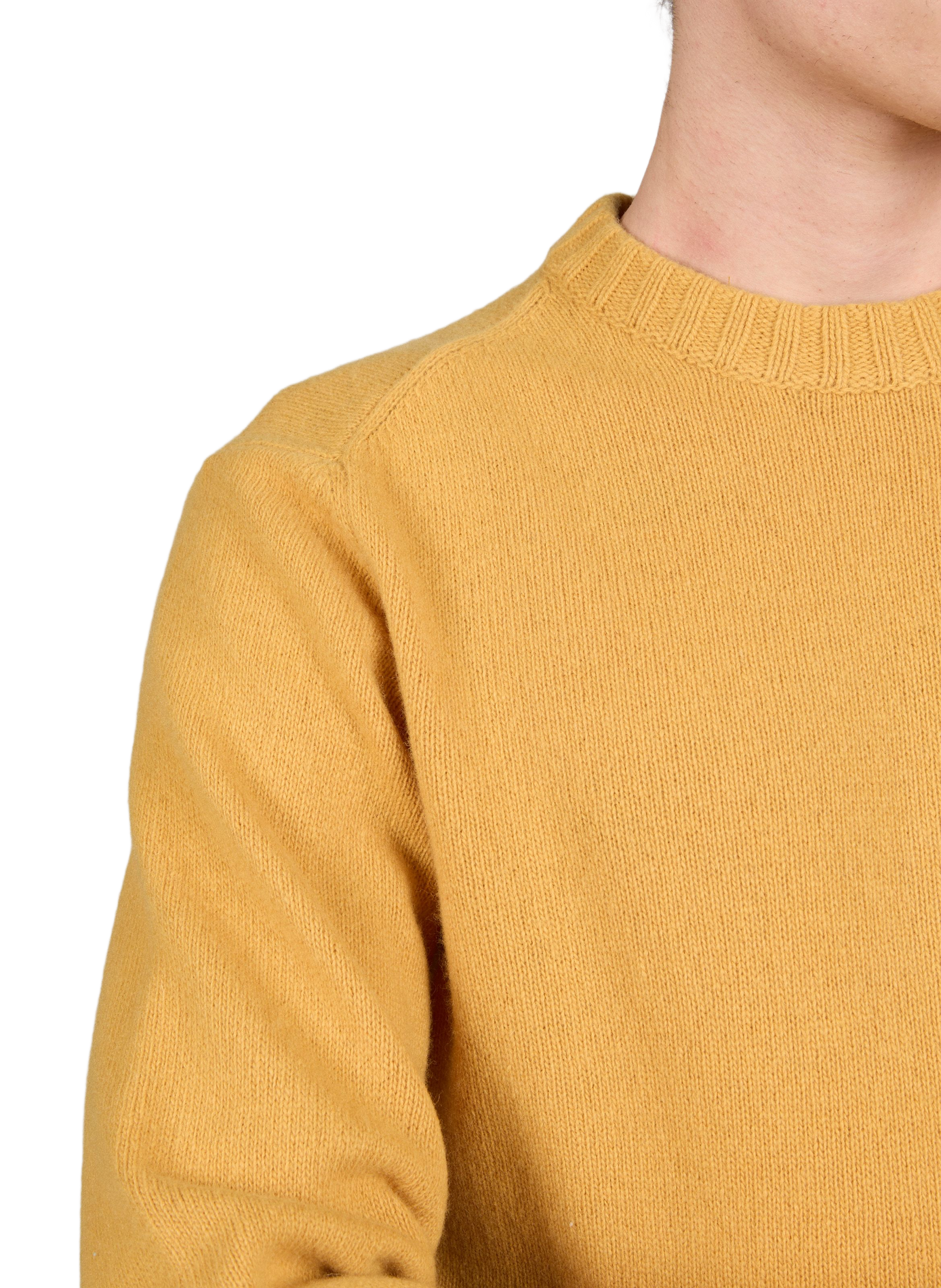 Pull droit col rond en laine mélangée | Jaune LAFAURIE Homme