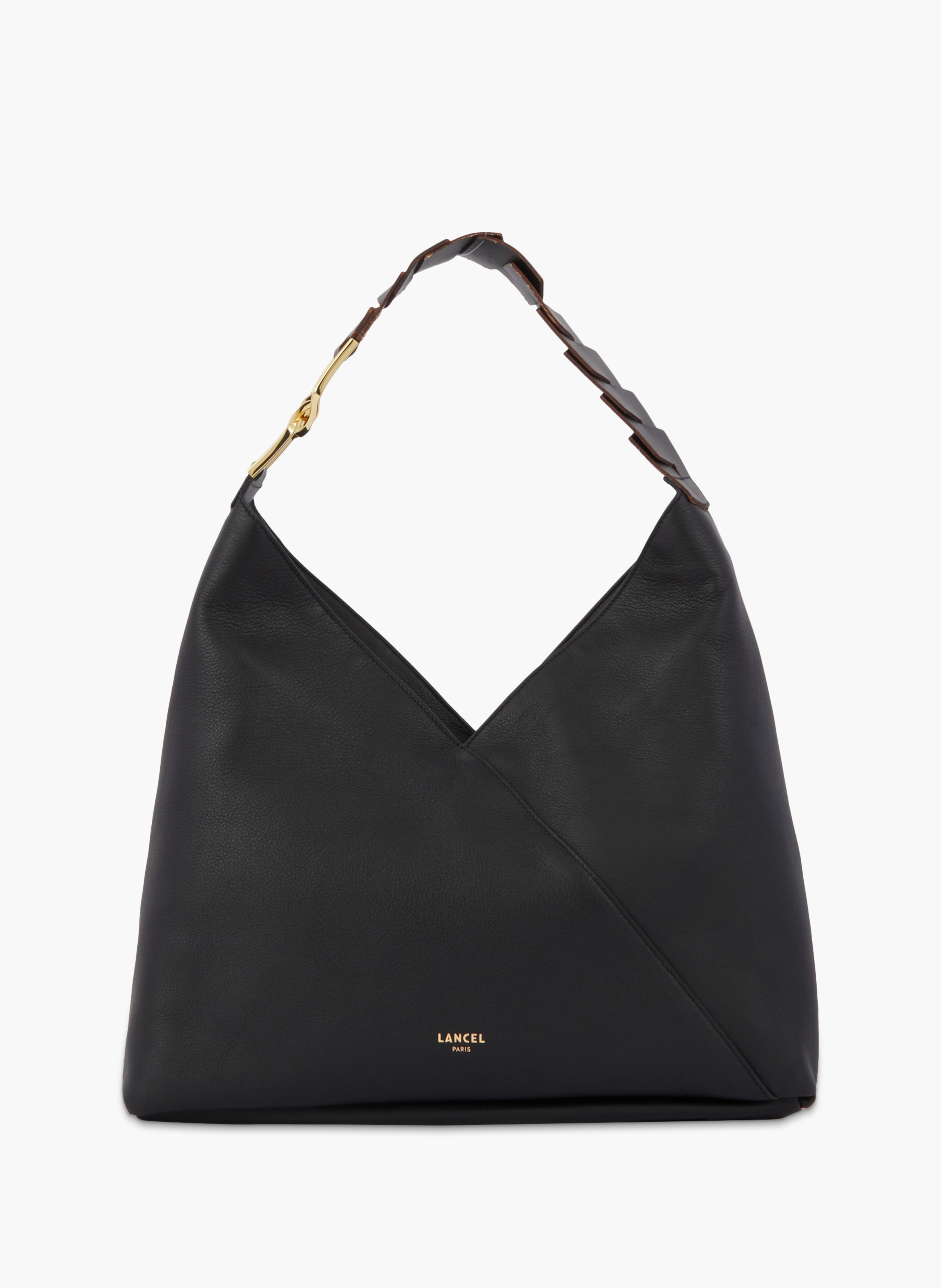 Sac hobo zippé l pagode de lancel en cuir LANCEL Noir
