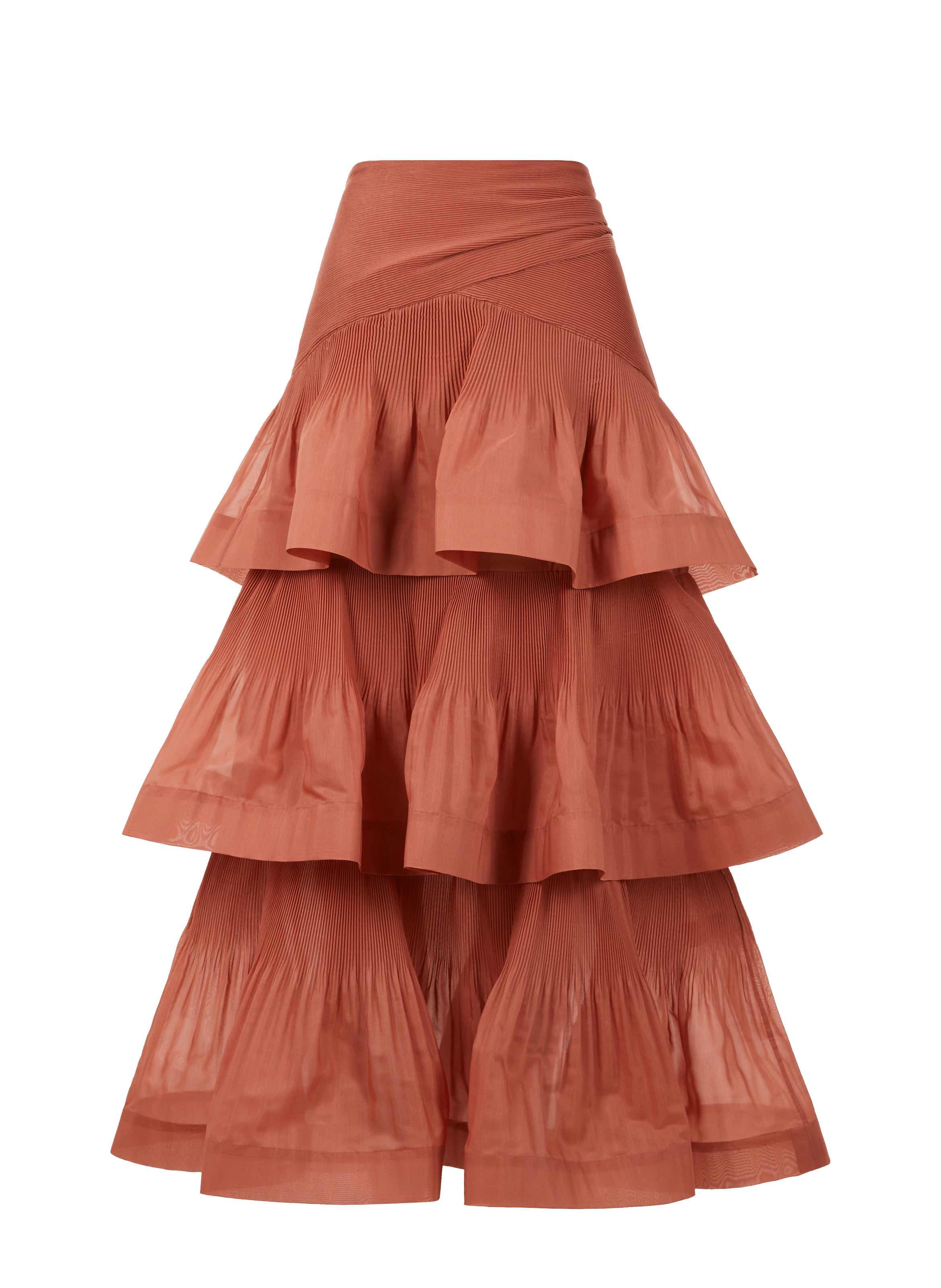 Jupe plissée à volants
