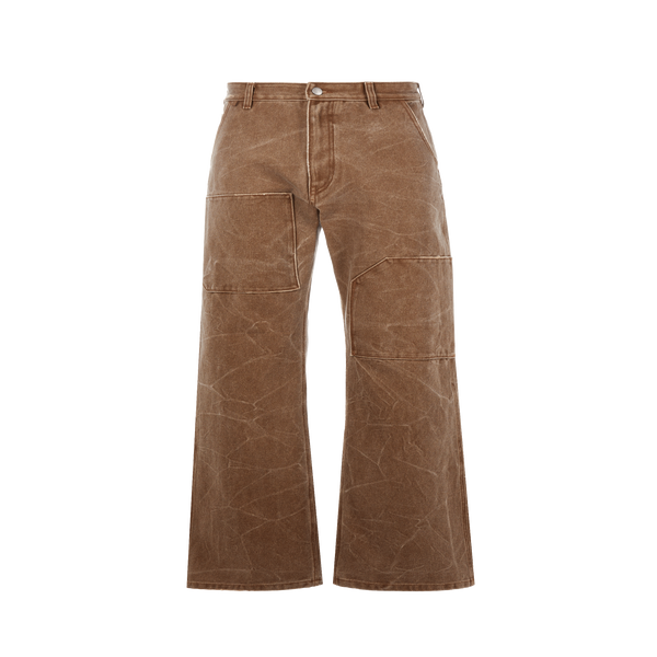 Acne Studios Wide-leg Cotton Trousers In Brown