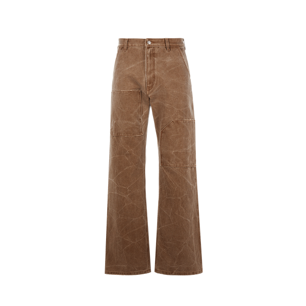 Acne Studios Wide-leg Cotton Trousers In Brown