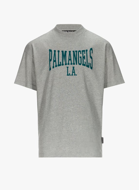 Palm angels gray printed cotton T-shirt Men Printemps