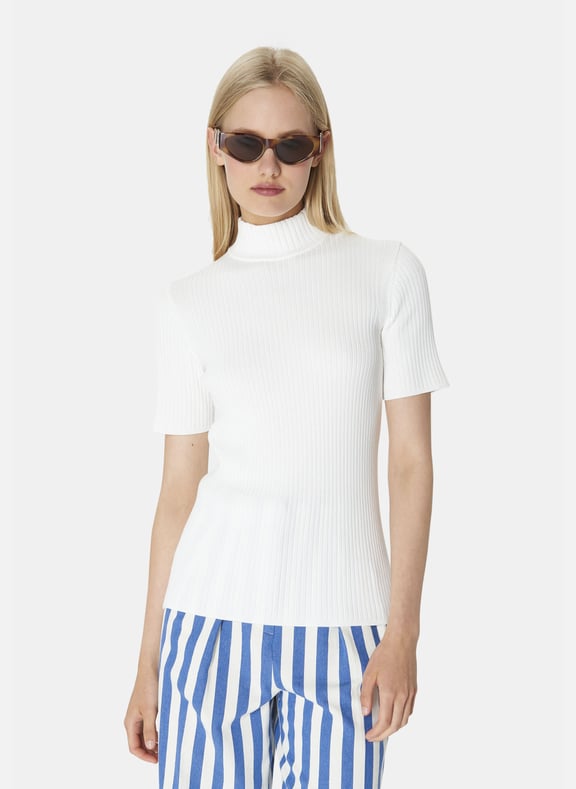 Pull fine uni - perla Blanc by TARA JARMON TARA JARMON Pull fine uni - perla Blanc