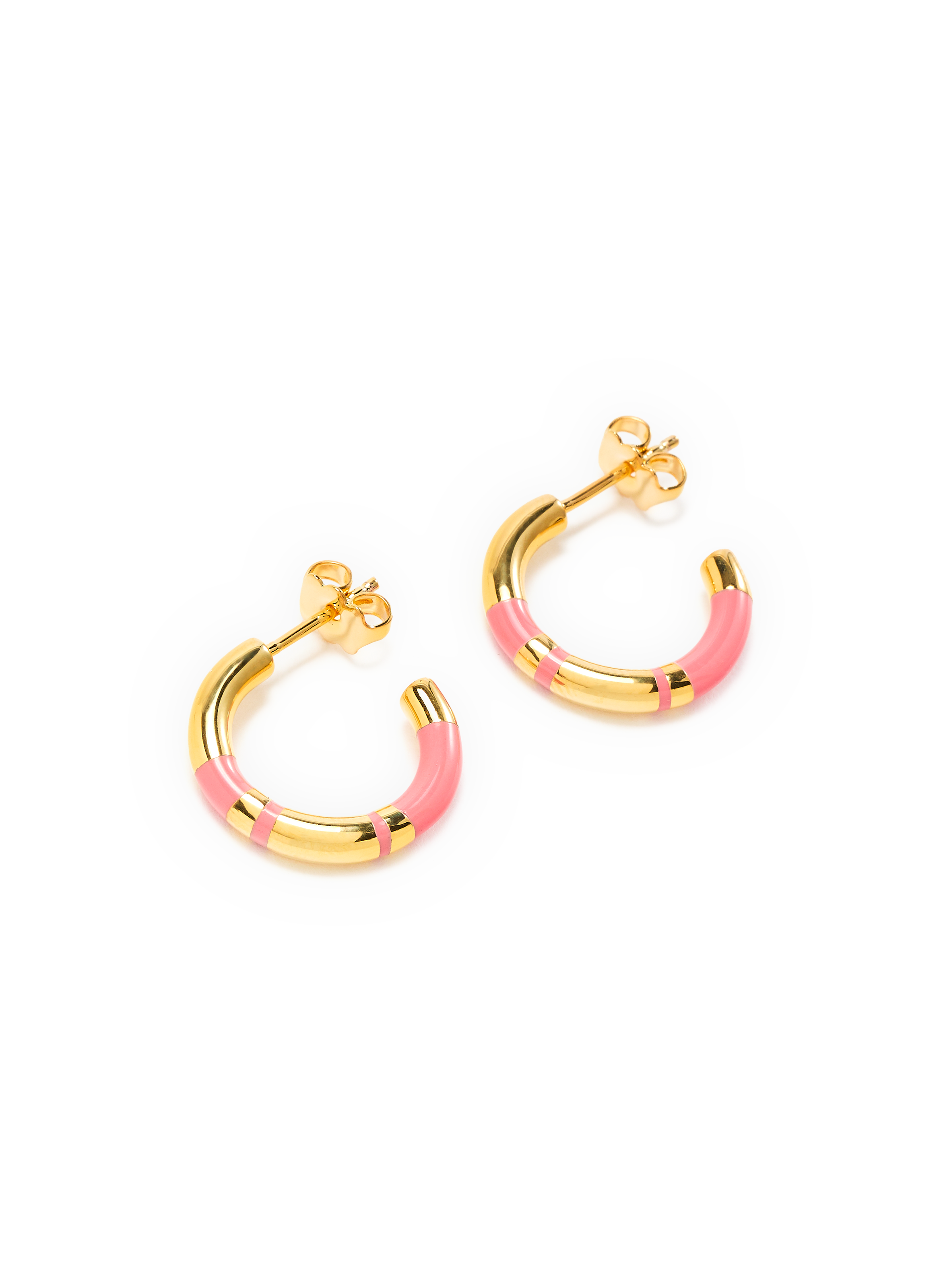 Boucles d'oreille mini créoles AURELIE BIDERMANN Rose