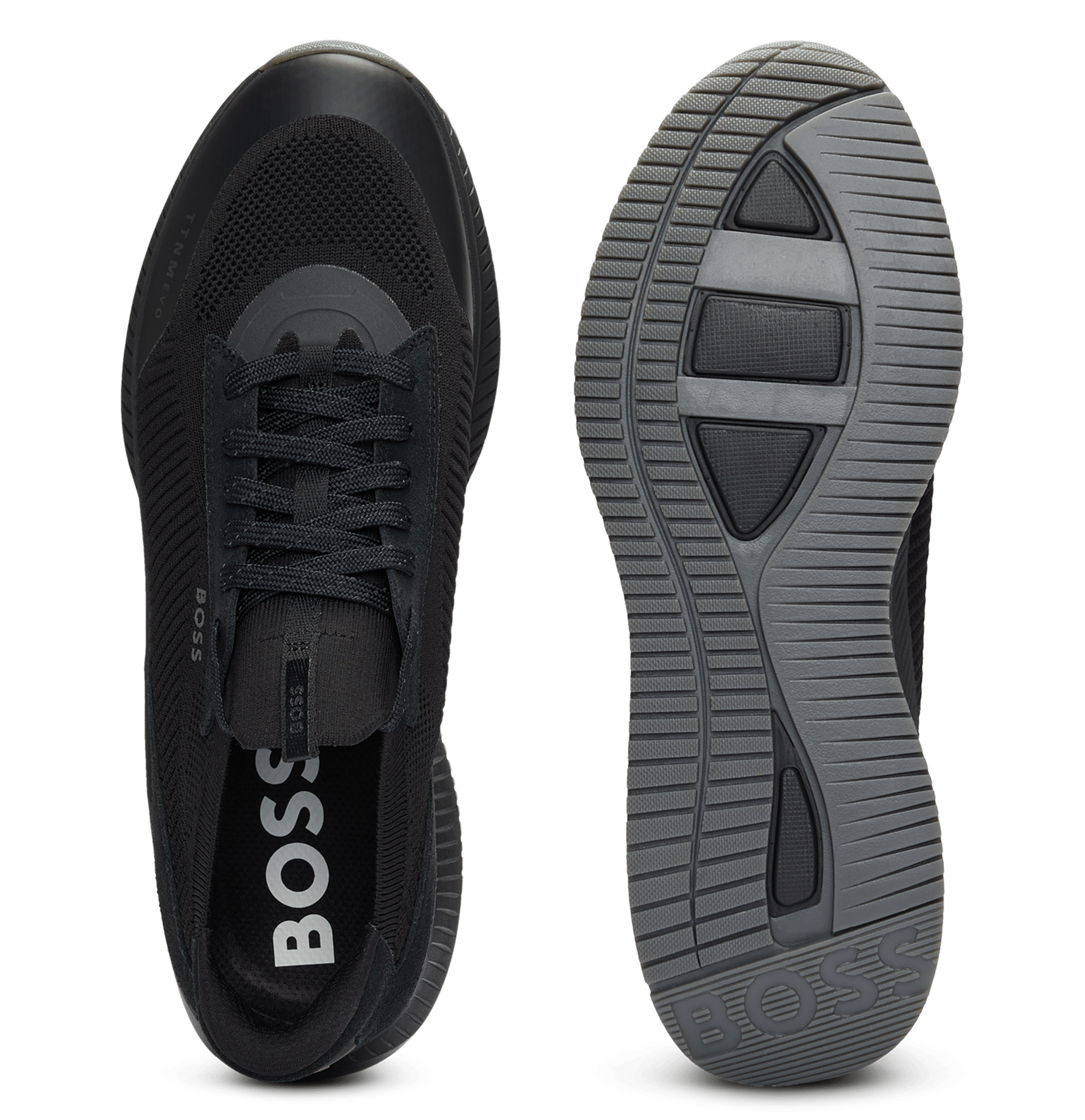 Baskets basses en toile BOSS Noir