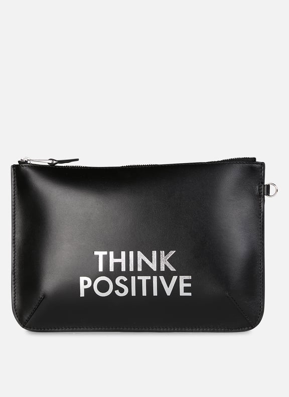 Pochette rectangulaire en cuir think positive Noir by BA&SH BA&SH Pochette rectangulaire en cuir think positive Noir