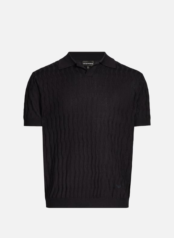 Knitted polo shirt Blue by EMPORIO ARMANI EMPORIO ARMANI Knitted polo shirt Blue