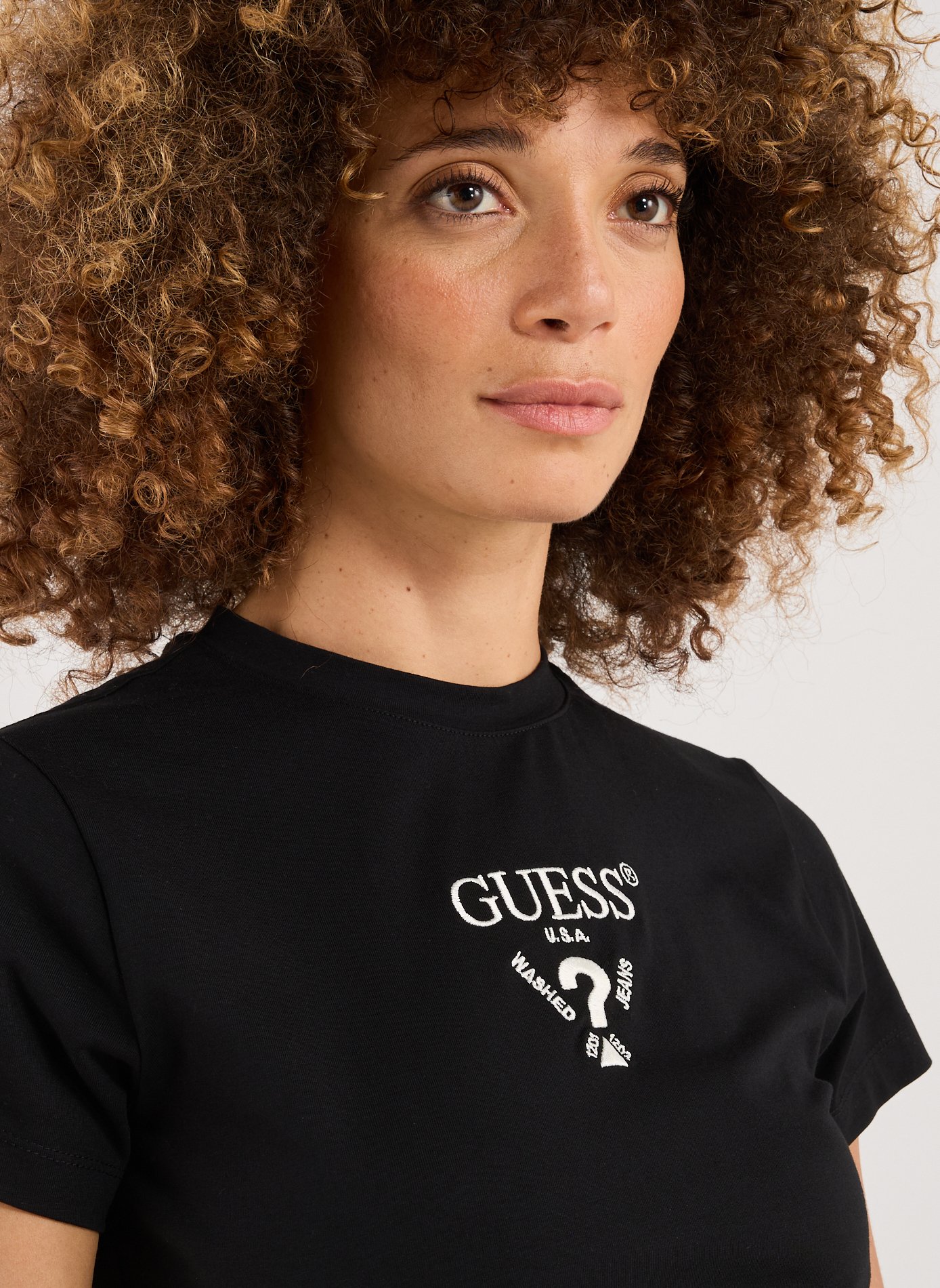 T-shirt avec logo brodé en coton mélangé GUESS Multicolore