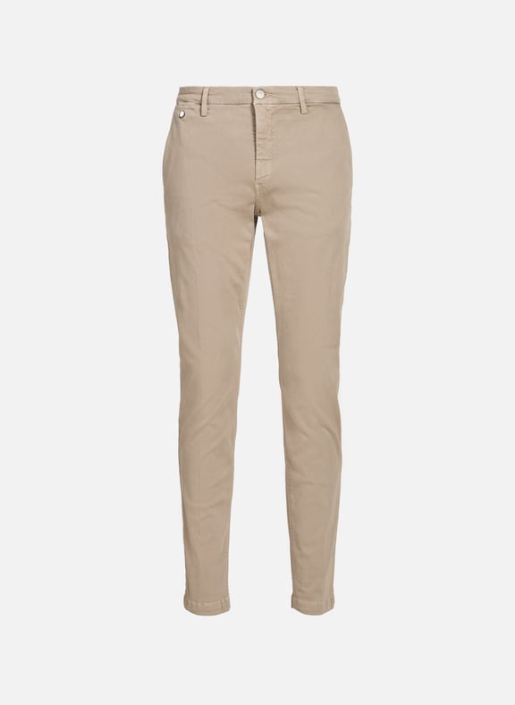 Jeans slim uni en coton mélangé Beige by REPLAY REPLAY Jeans slim uni en coton mélangé Beige