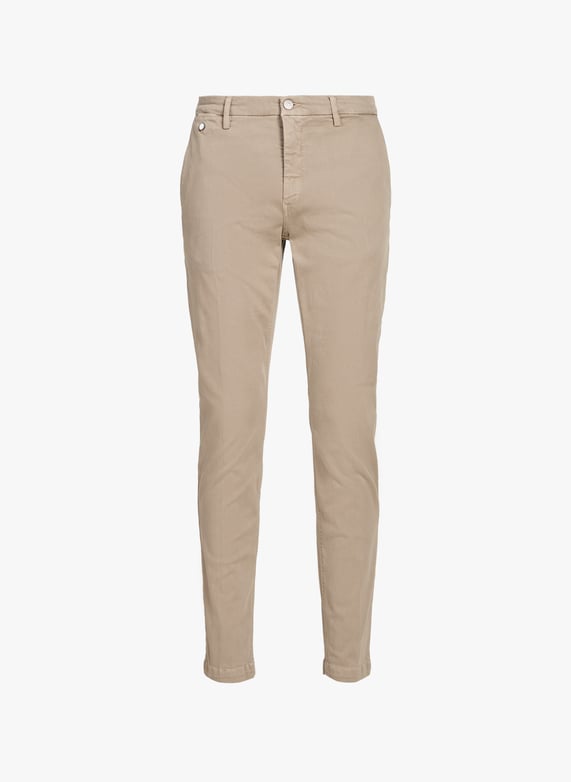 Jeans slim uni en coton mélangé  | Beige by REPLAY Jeans slim uni en coton mélangé  Beige