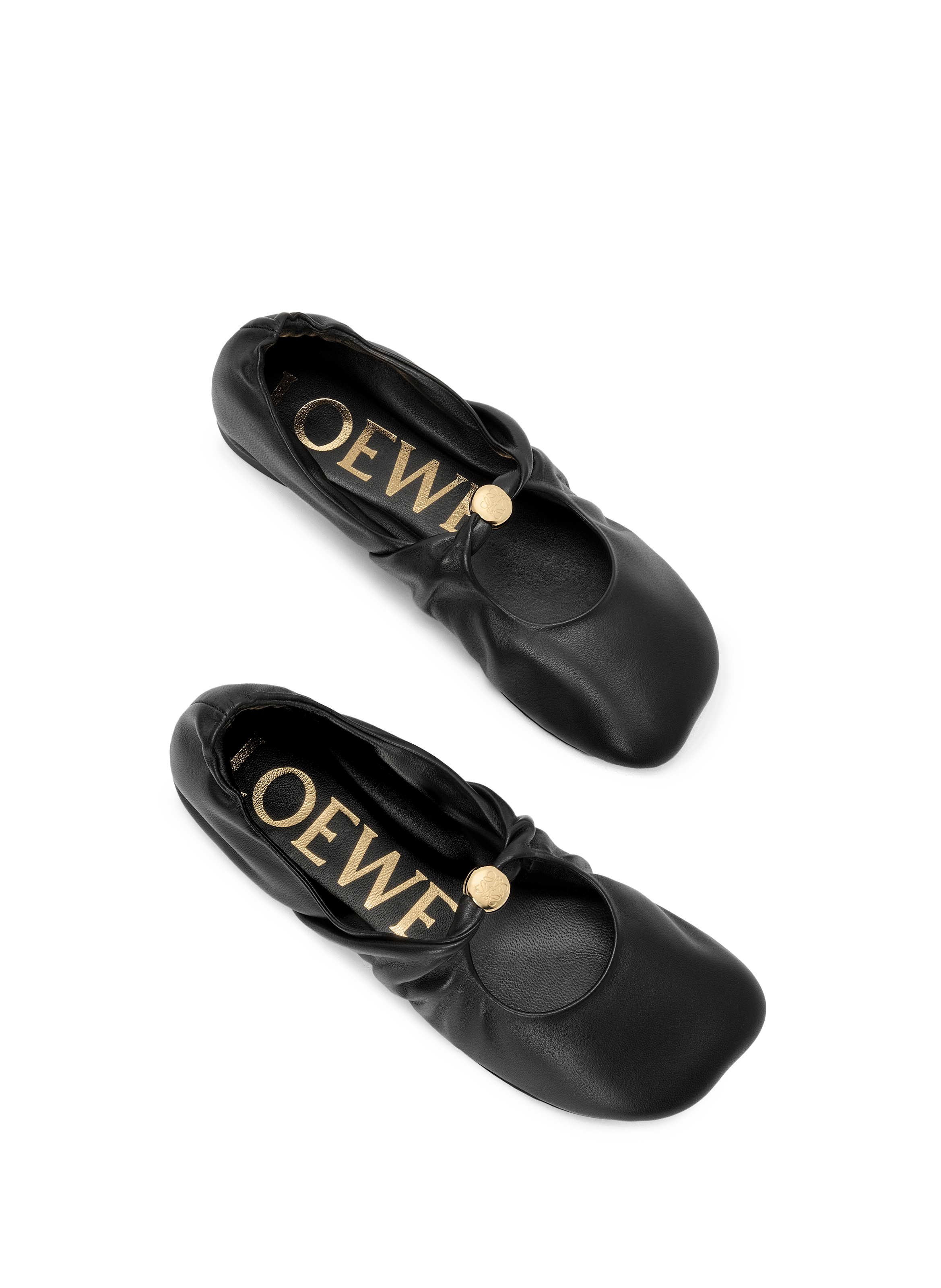 Pebble Soft lamb nappa leather ballet flats LOEWE Black