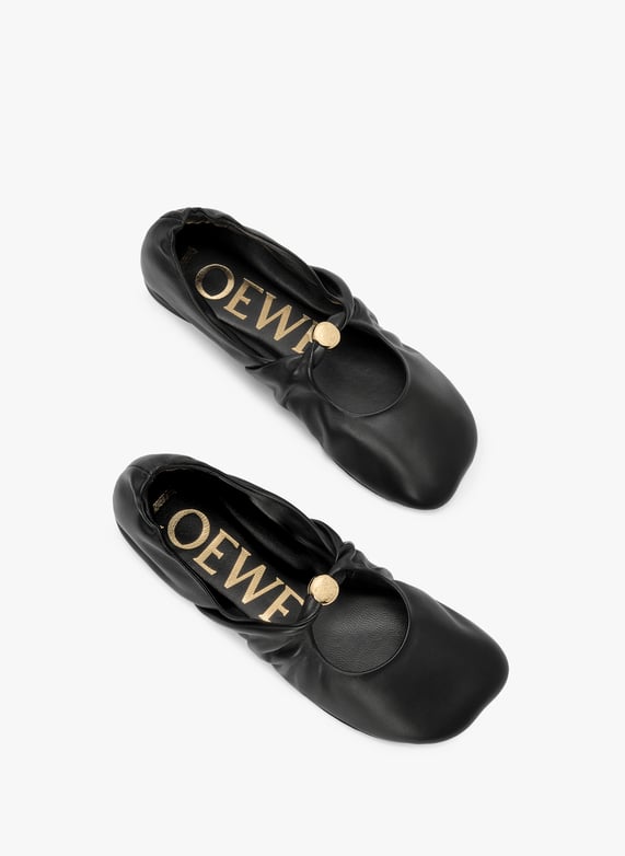 Ballerines Pebble Soft en cuir d'agneau nappa | Noir by LOEWE Ballerines Pebble Soft en cuir d'agneau nappa Noir