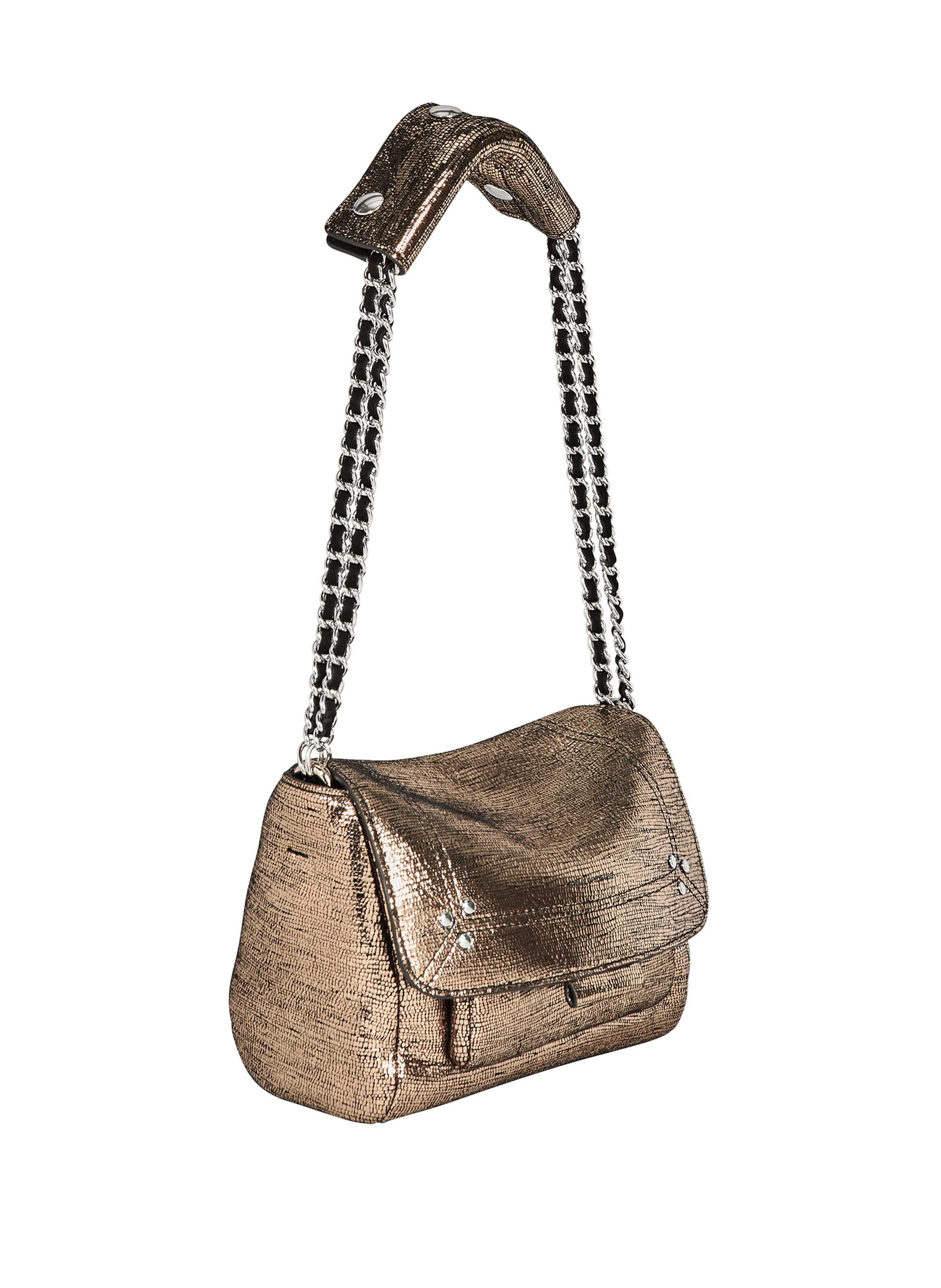 Lulu S lamé leather shoulder bag JÉRÔME DREYFUSS Golden