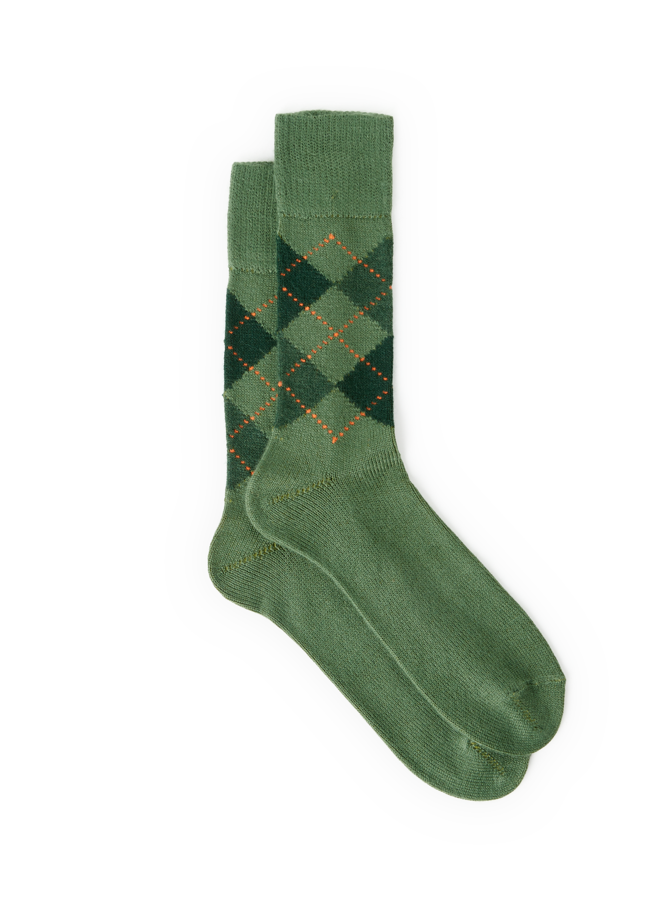 BURLINGTON Chaussettes mi-hautes à motif losanges Vert