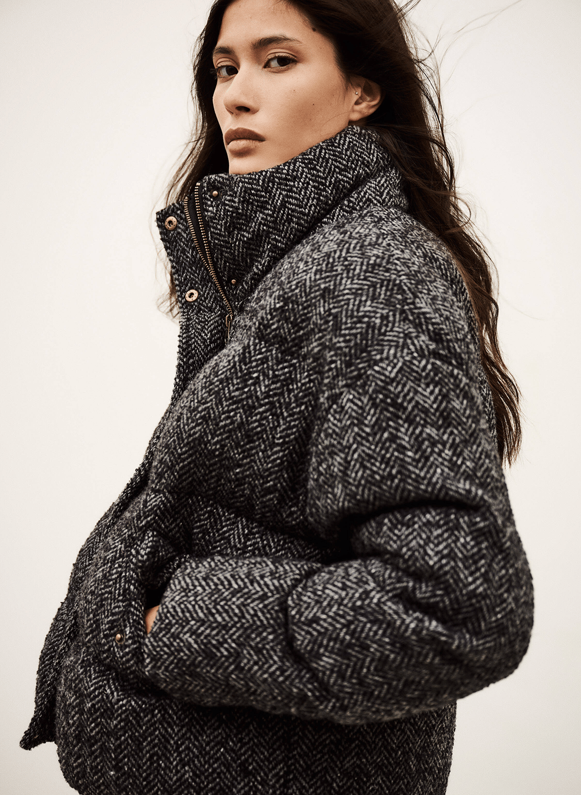 Doudoune col montant en laine mélangée hidi BA&SH Noir