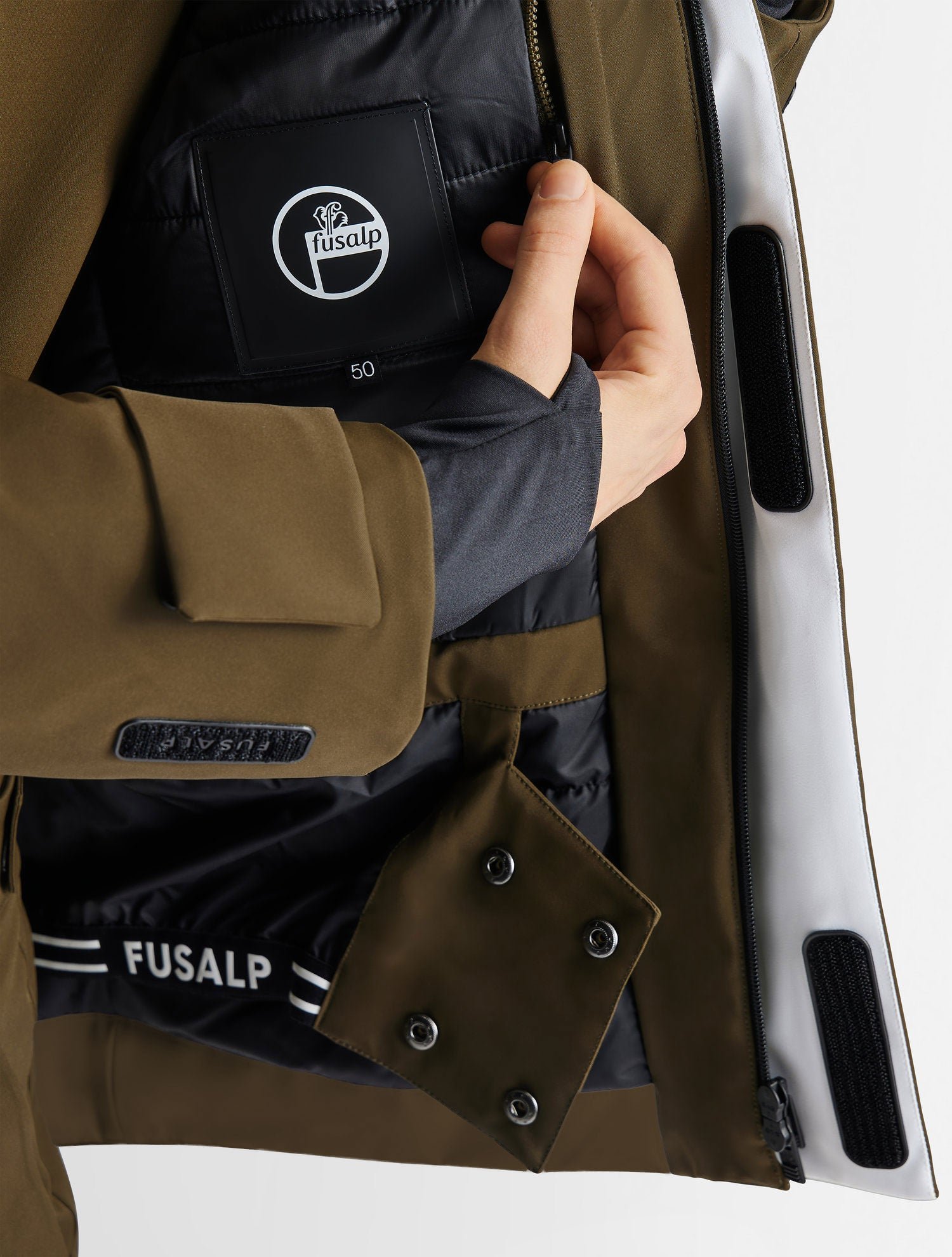 Veste de ski john col capuche coupe regular FUSALP Marron