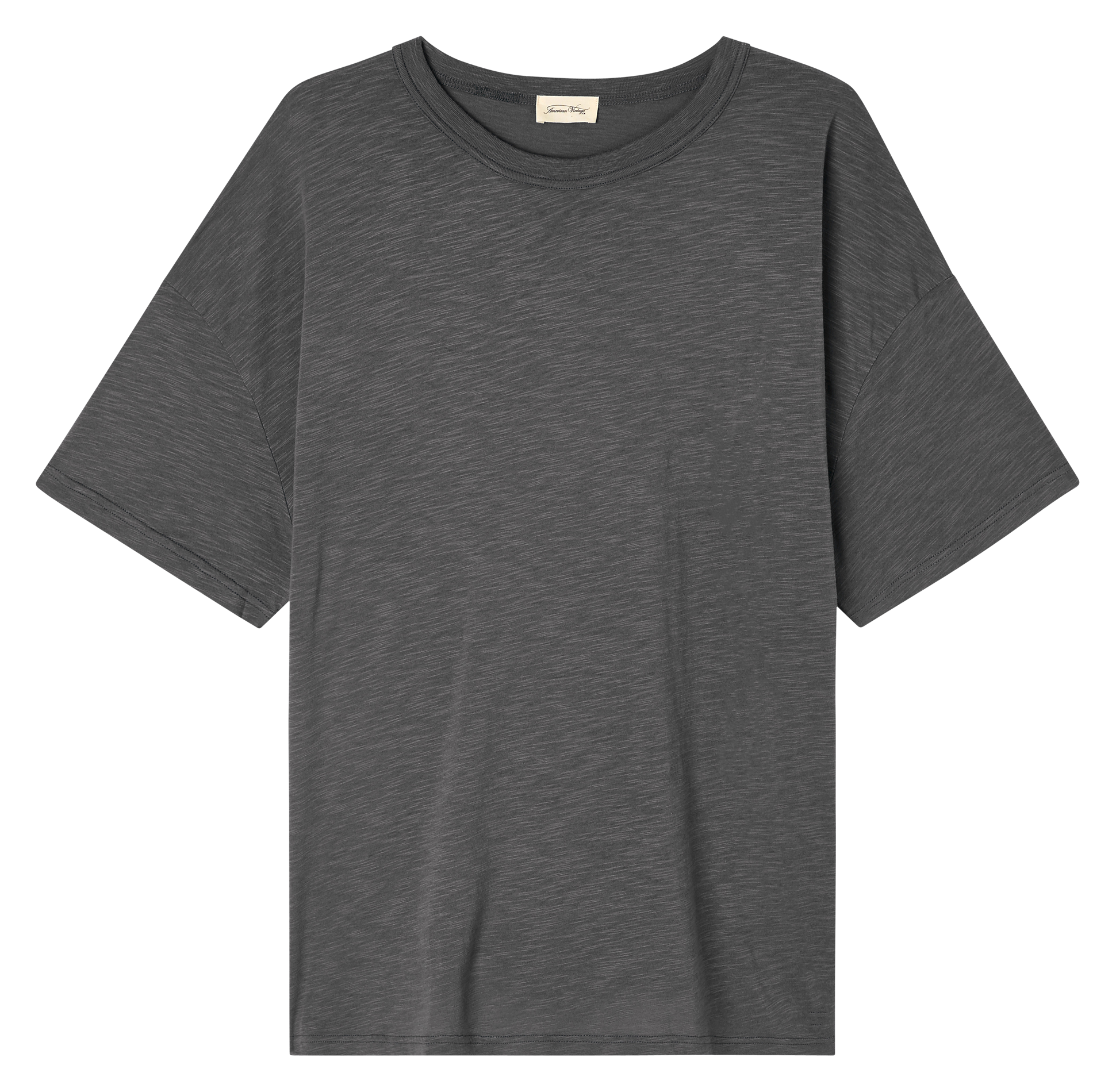 Tee-shirt col rond ample en coton mélangé jacksonville AMERICAN VINTAGE Gris