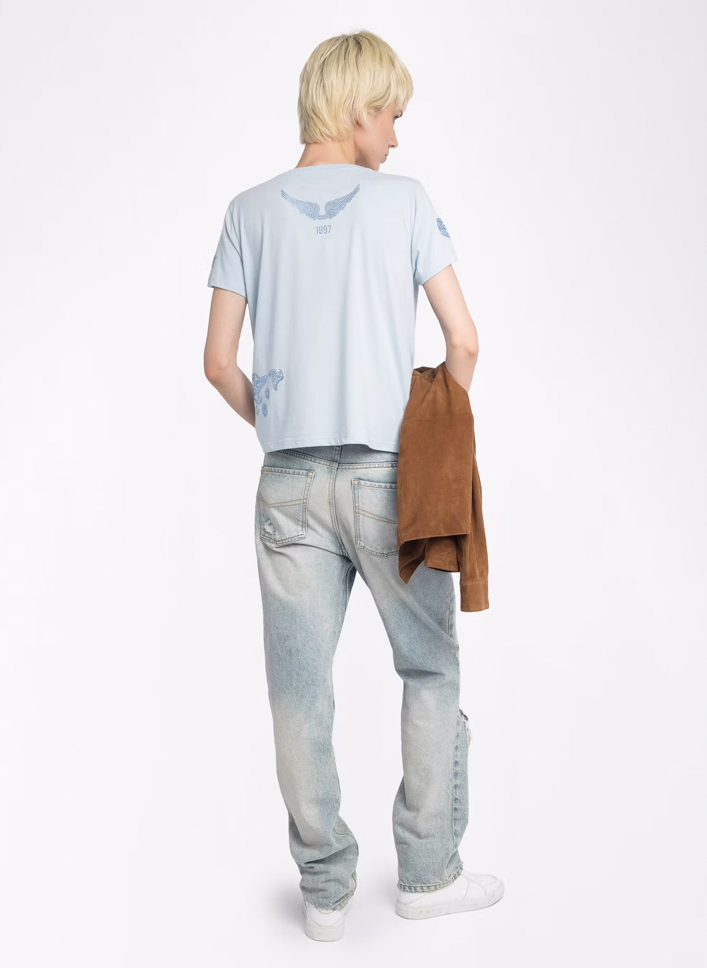 Tee-shirt col rond à strass alys ZADIG&VOLTAIRE Bleu